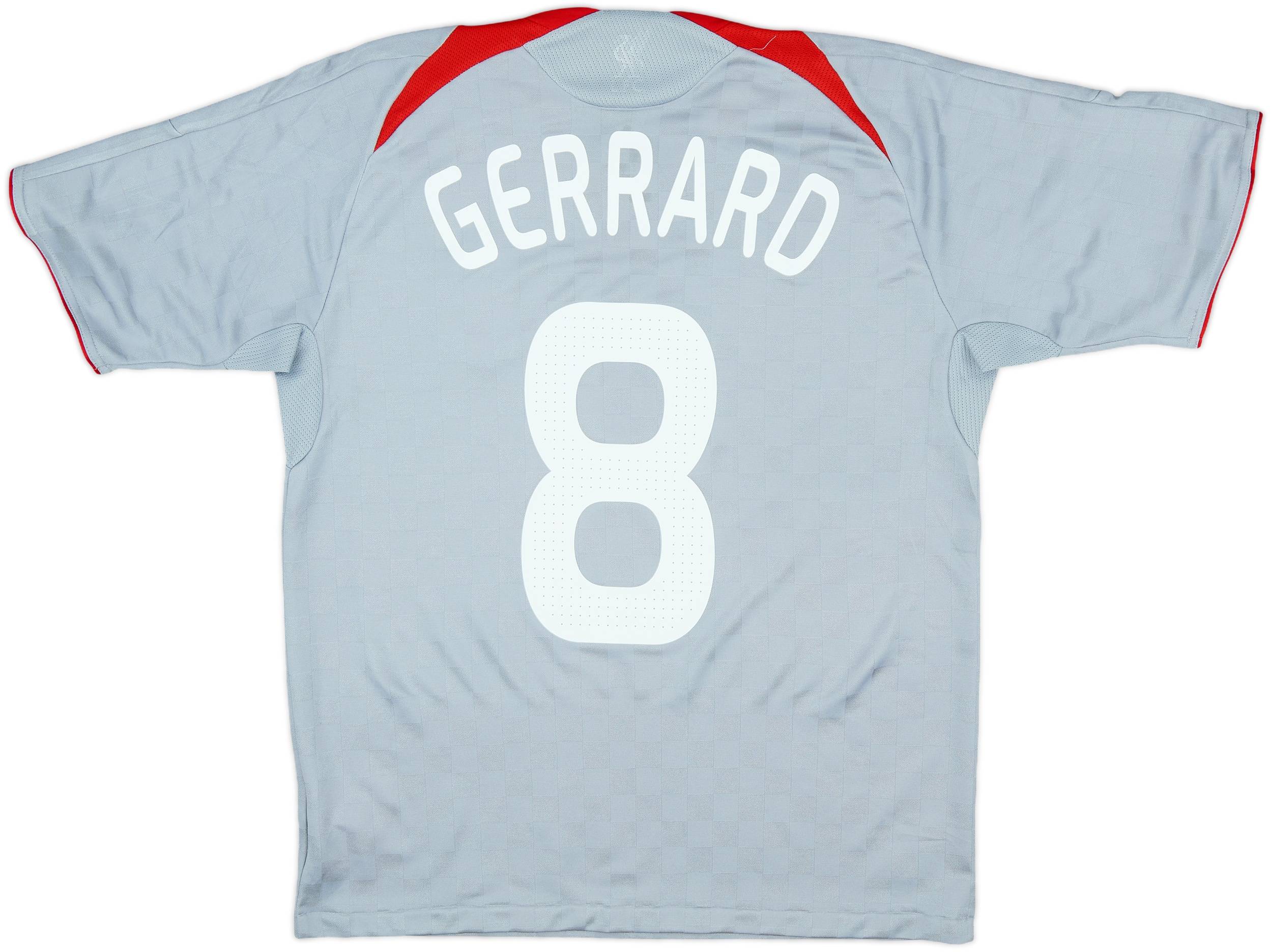 2008-09 Liverpool Away Shirt Gerrard #8 - 8/10 - (XL.Boys)