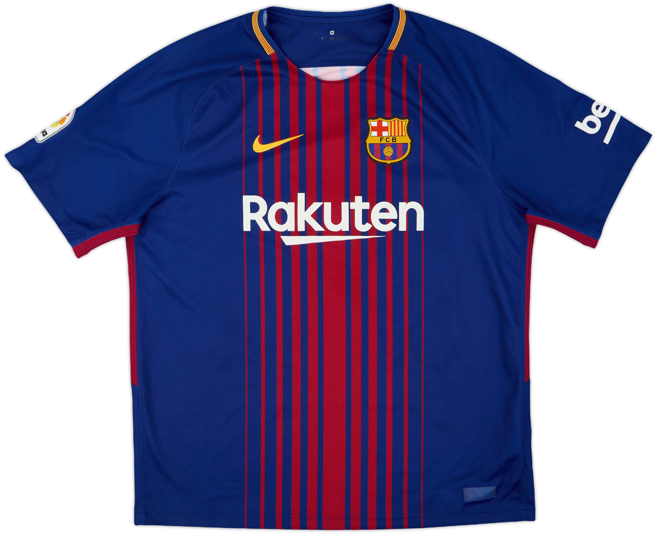 2017-18 Barcelona Home Shirt Suarez #9 - 7/10 - (XL)