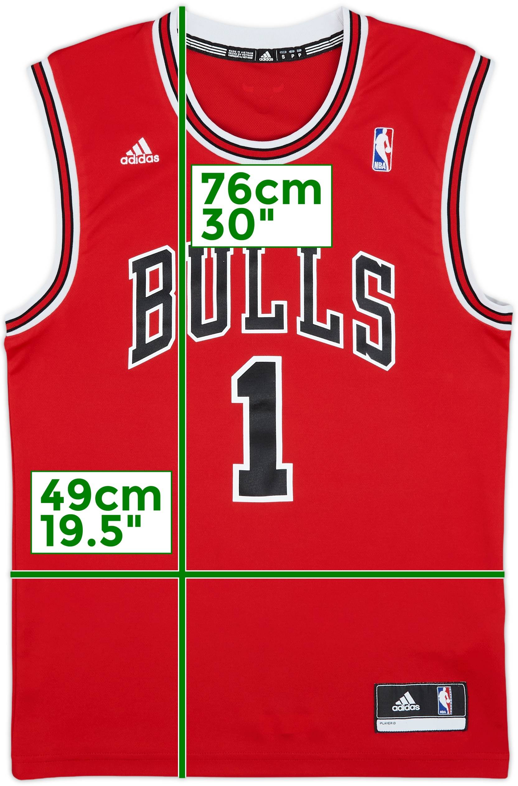 2010-14 Chicago Bulls Rose #1 adidas Away Jersey - 9/10 - (S)