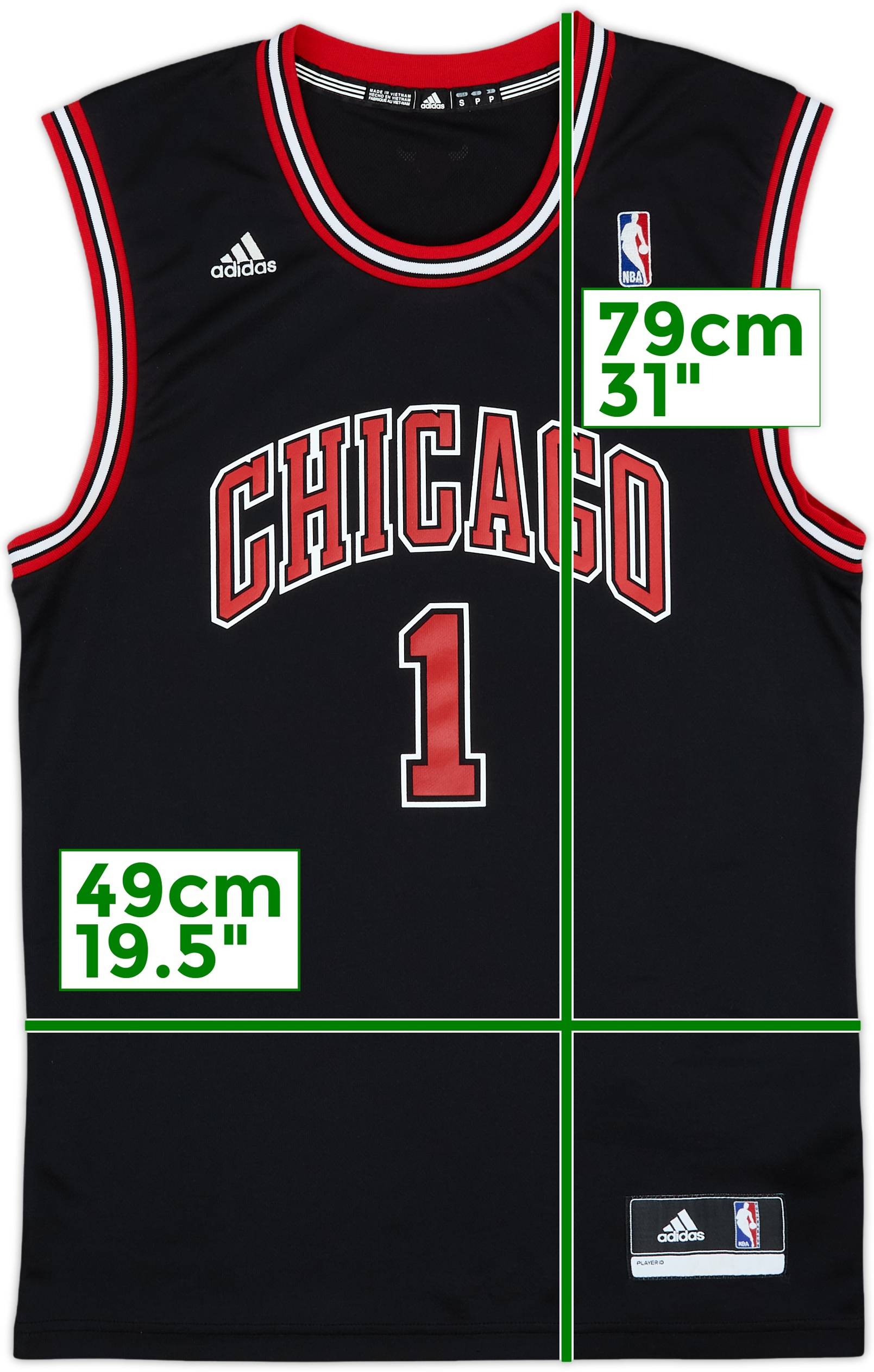 2010-14 Chicago Bulls Rose #1 adidas Alternate Jersey - 9/10 - (S)