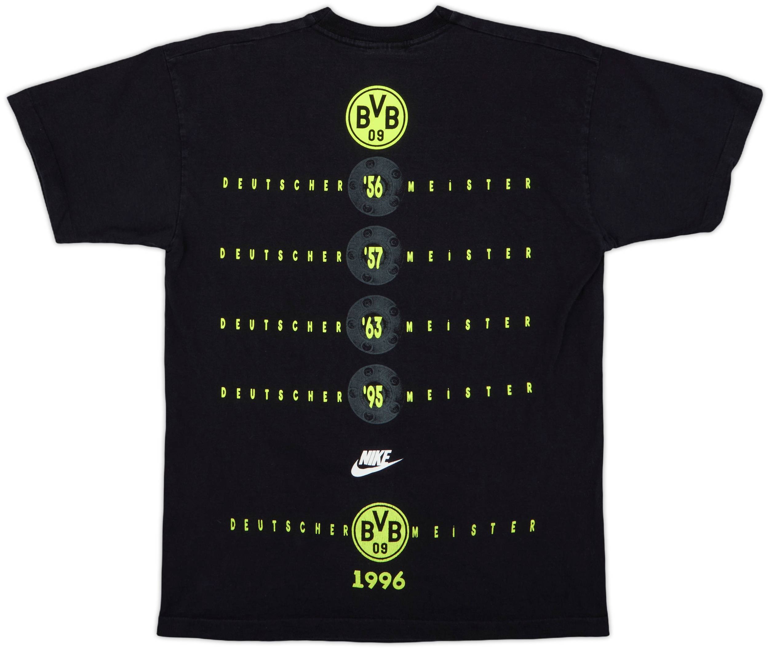 1995-96 Borussia Dortmund Nike 'Deutscher Meister' Cotton Tee - 8