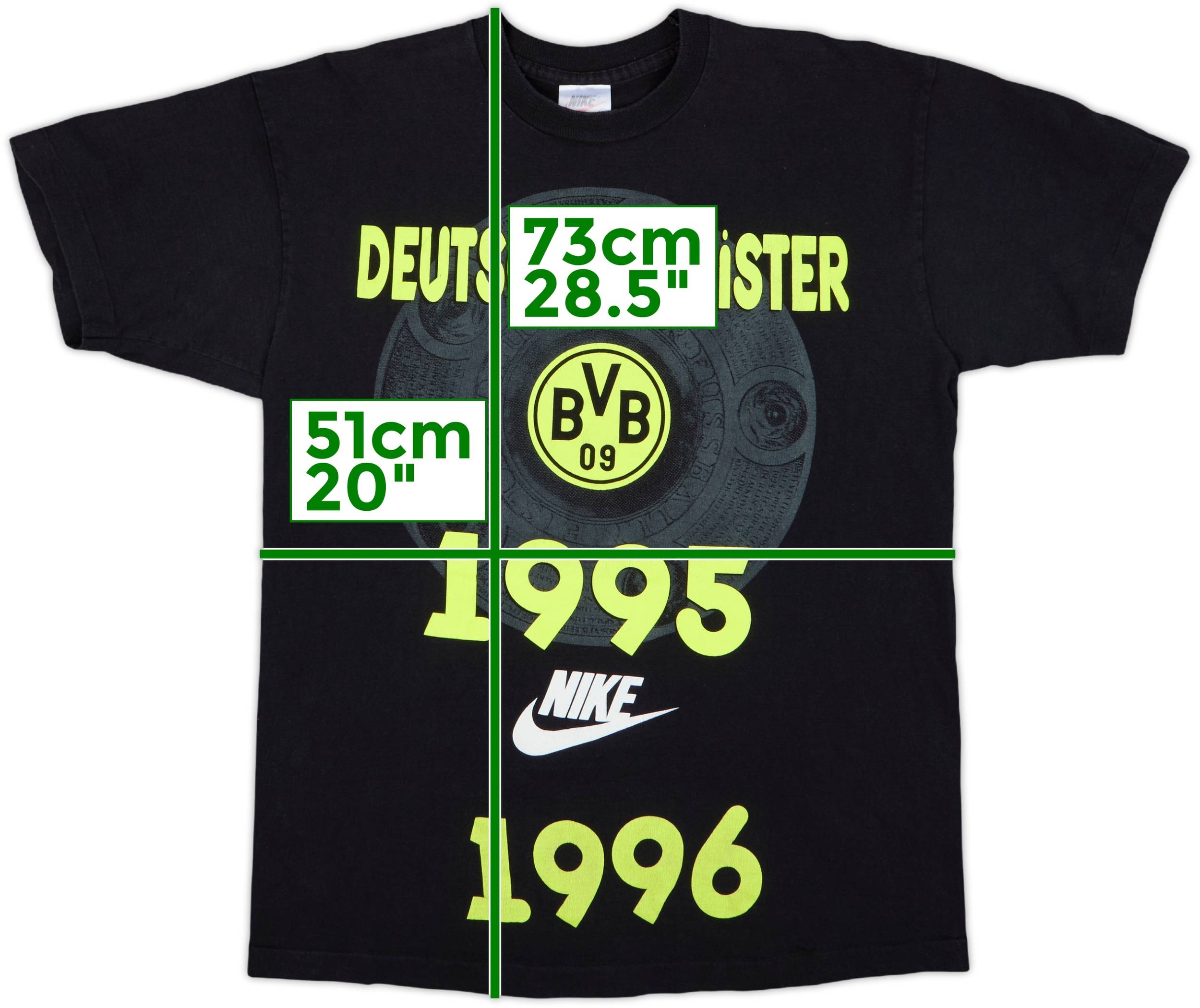 1995-96 Borussia Dortmund Nike 'Deutscher Meister' Cotton Tee - 8