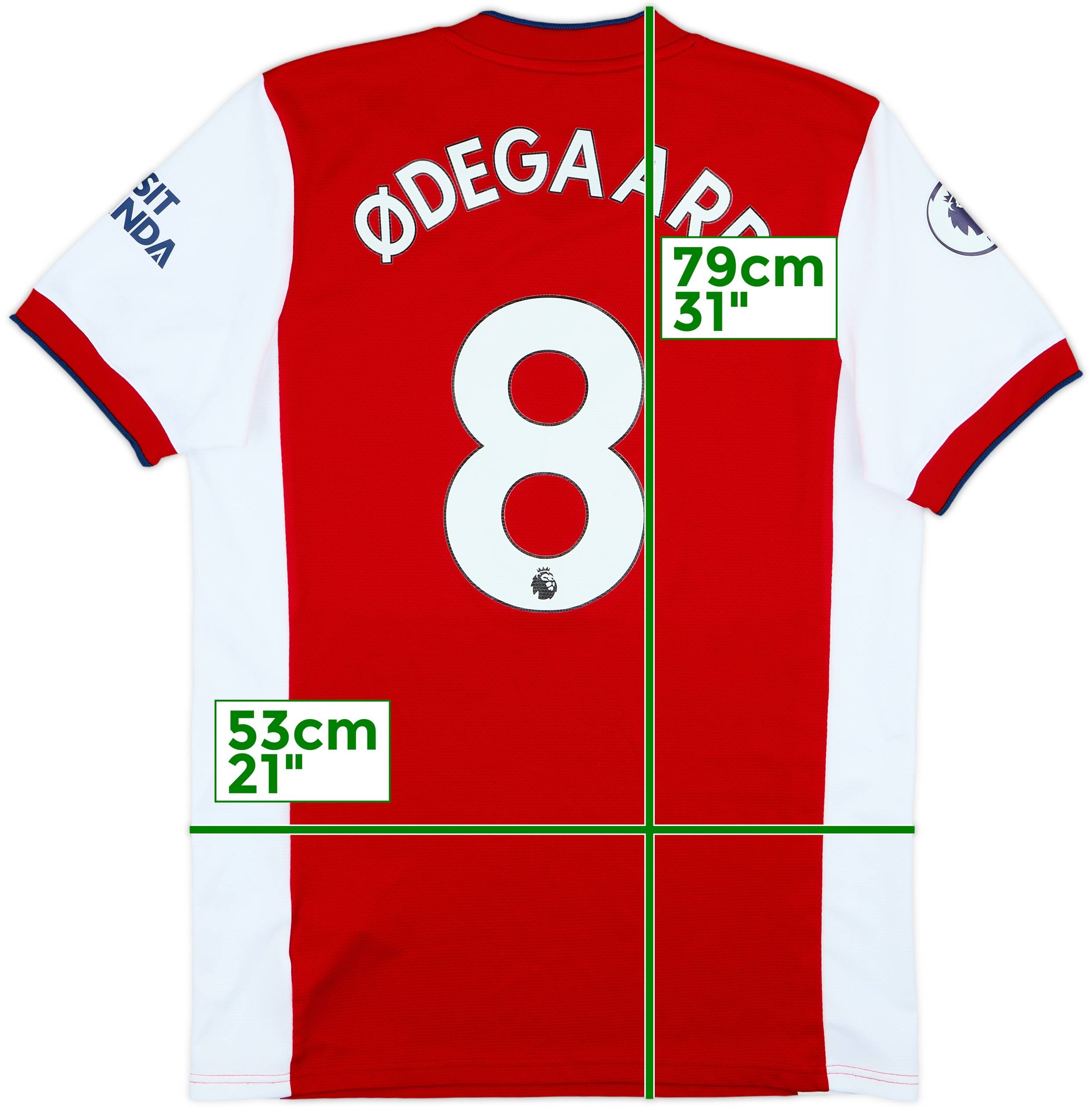 2021-22 Arsenal Home Shirt Odegaard #8 - 8/10 - (L)