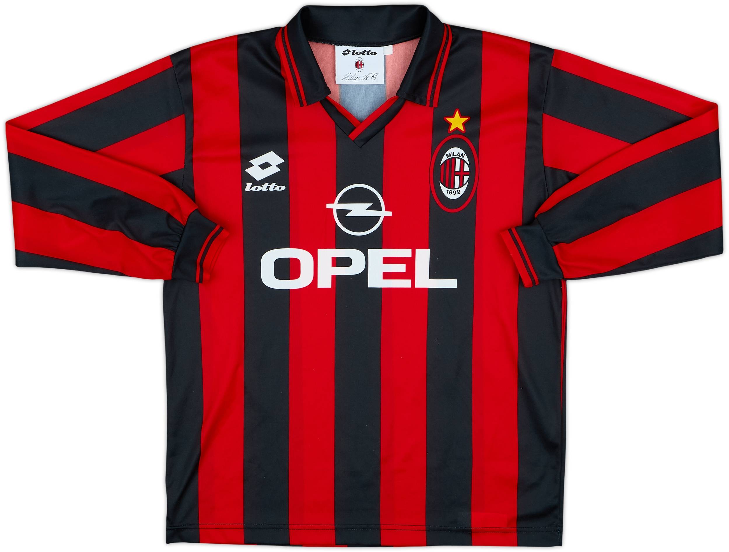 1994-95 AC Milan Home L/S Shirt - 10/10 - (L.Boys)