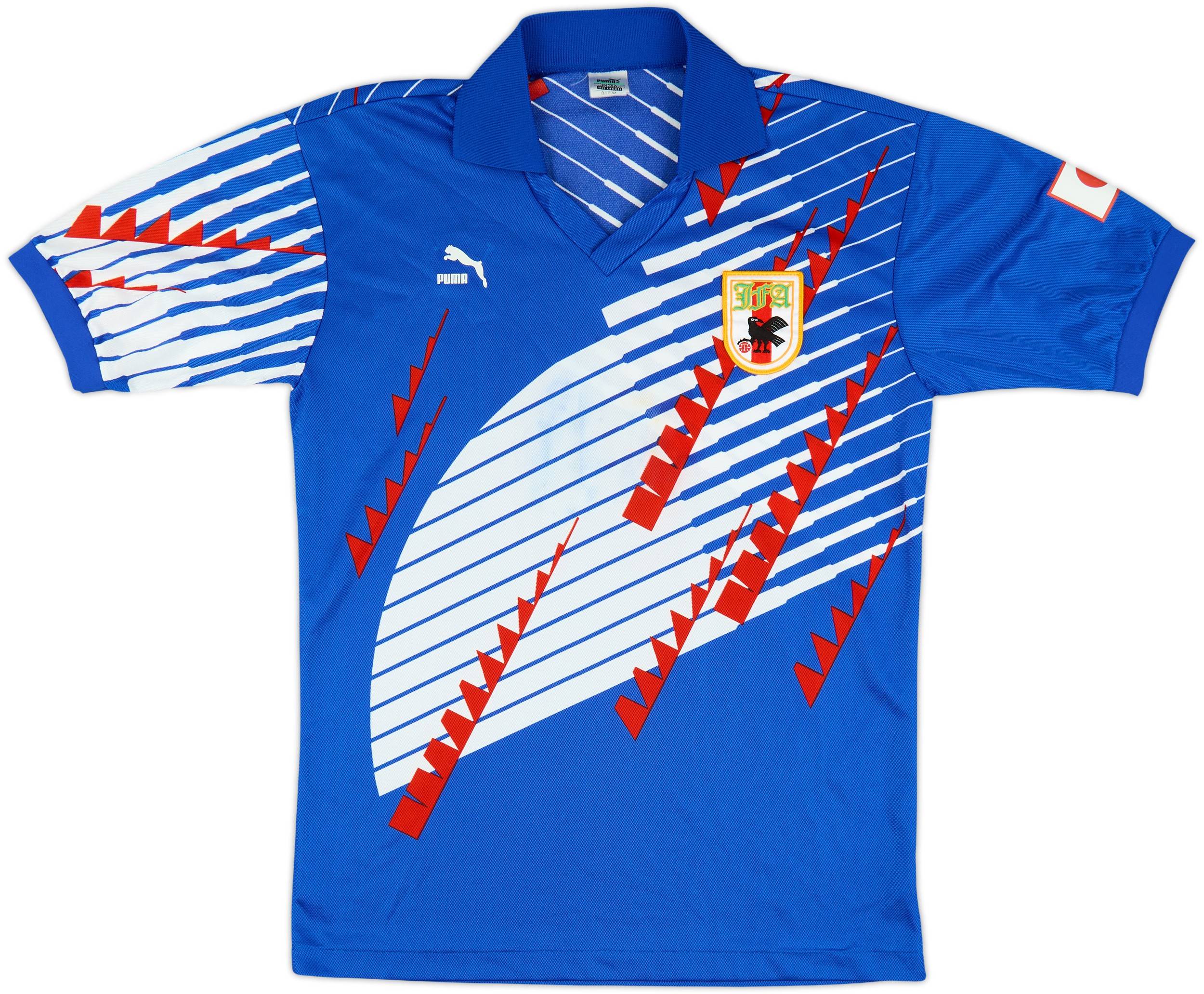 90s asics 日本代表 ドーハモデル 1994 カズ ラモス ゲームシャツ 1994-95 Japan Home Shirt - 5/10 - (L)