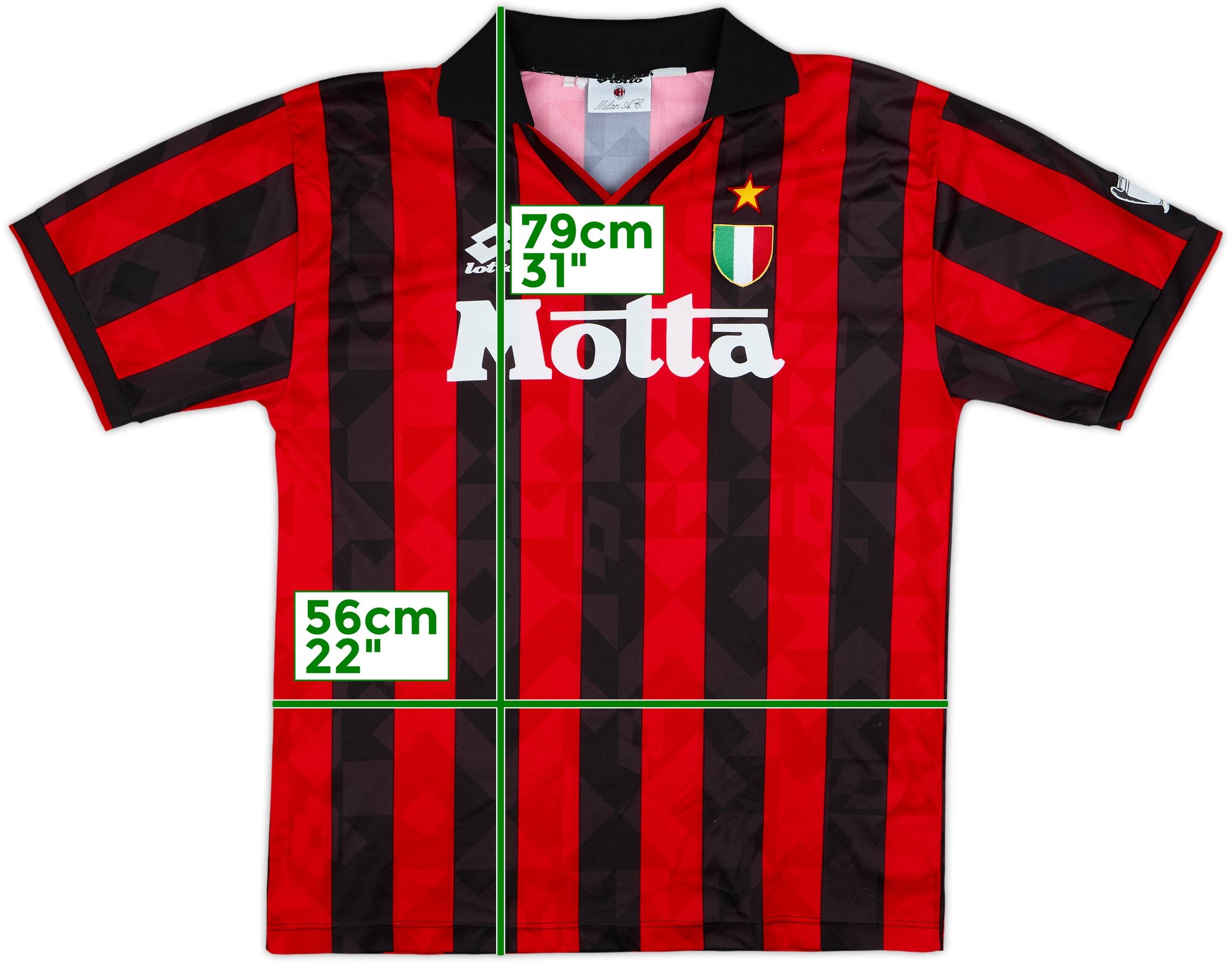 ウェア 93/94 AC Milan uniform made in Italy AC MILAN HOME ITALY 93/94 - RETRO - SOCCER - RED - VAN BASTEN # 9