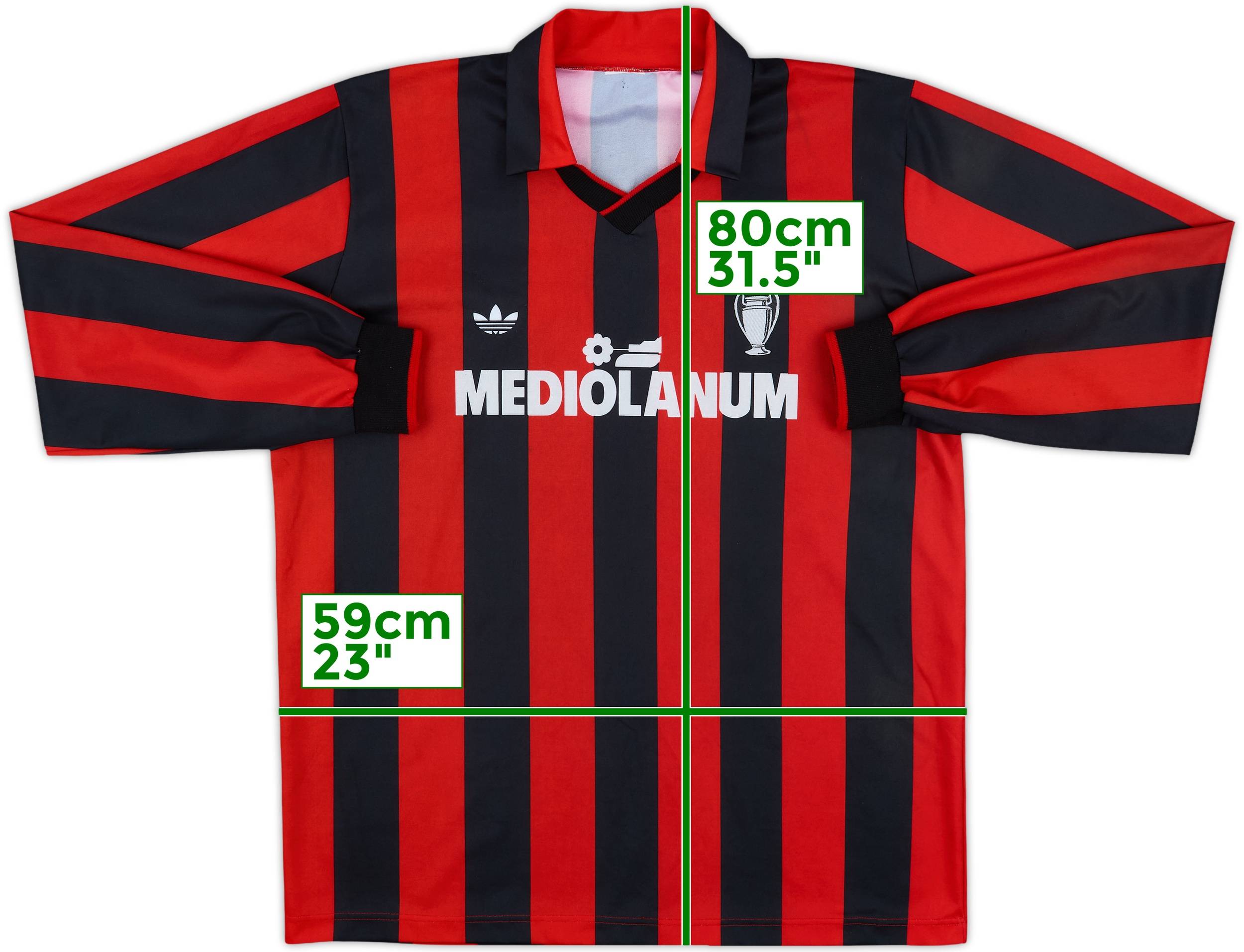 1990-91 AC Milan Home L/S Shirt #6 - 5/10 - (XL)
