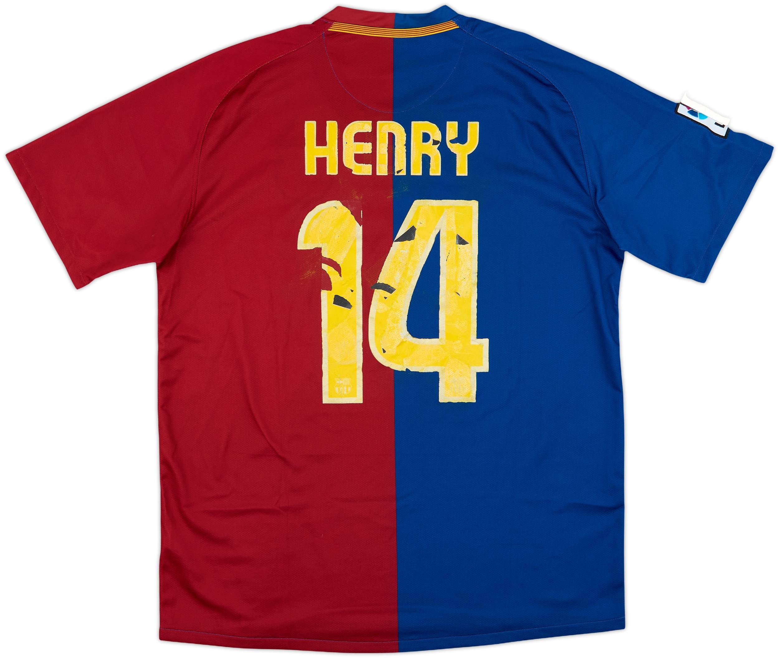 2008-09 Barcelona Home Shirt Henry #14 - 4/10 - (L)