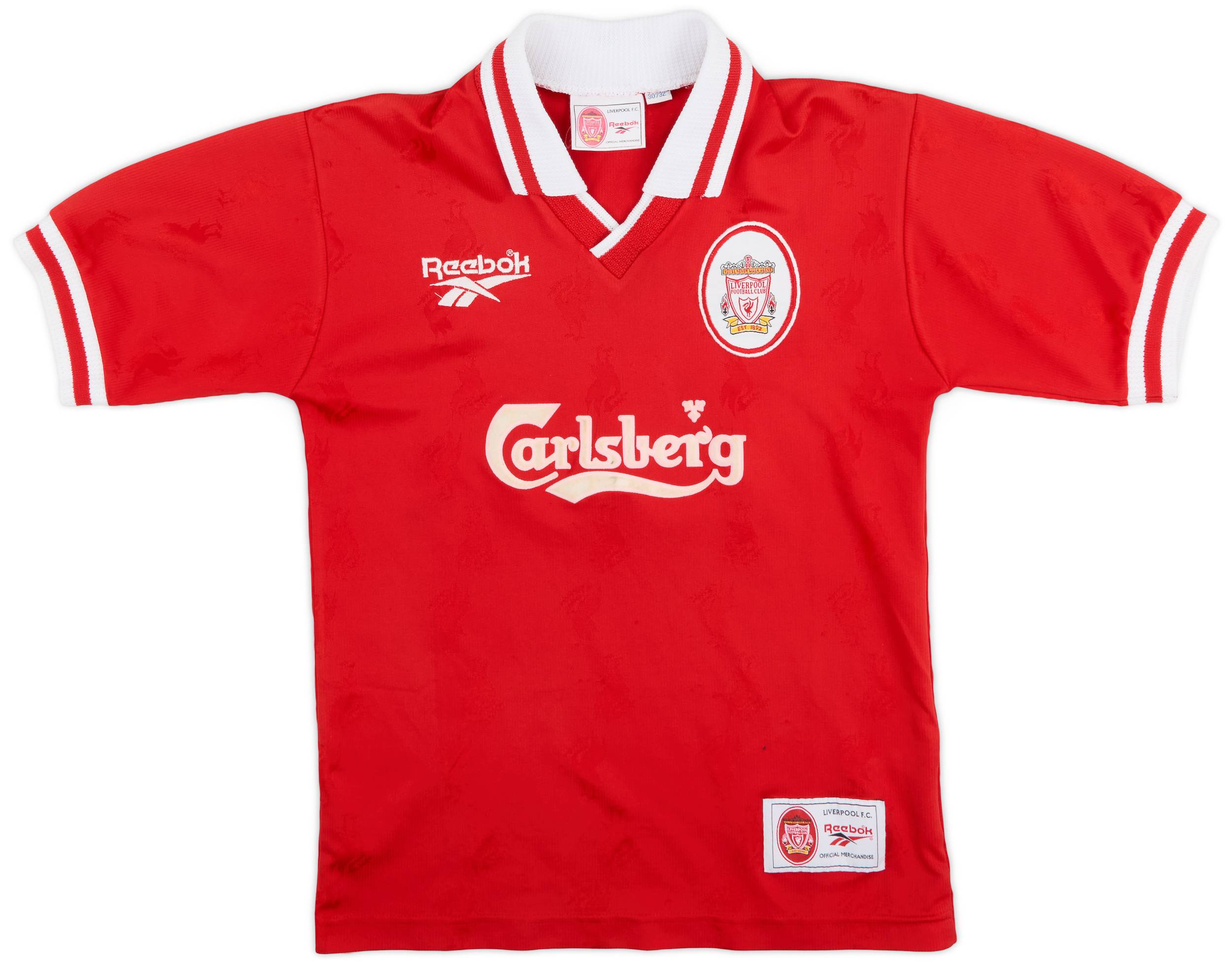 1996-98 Liverpool Home Shirt - 6/10 - (L.Boys)