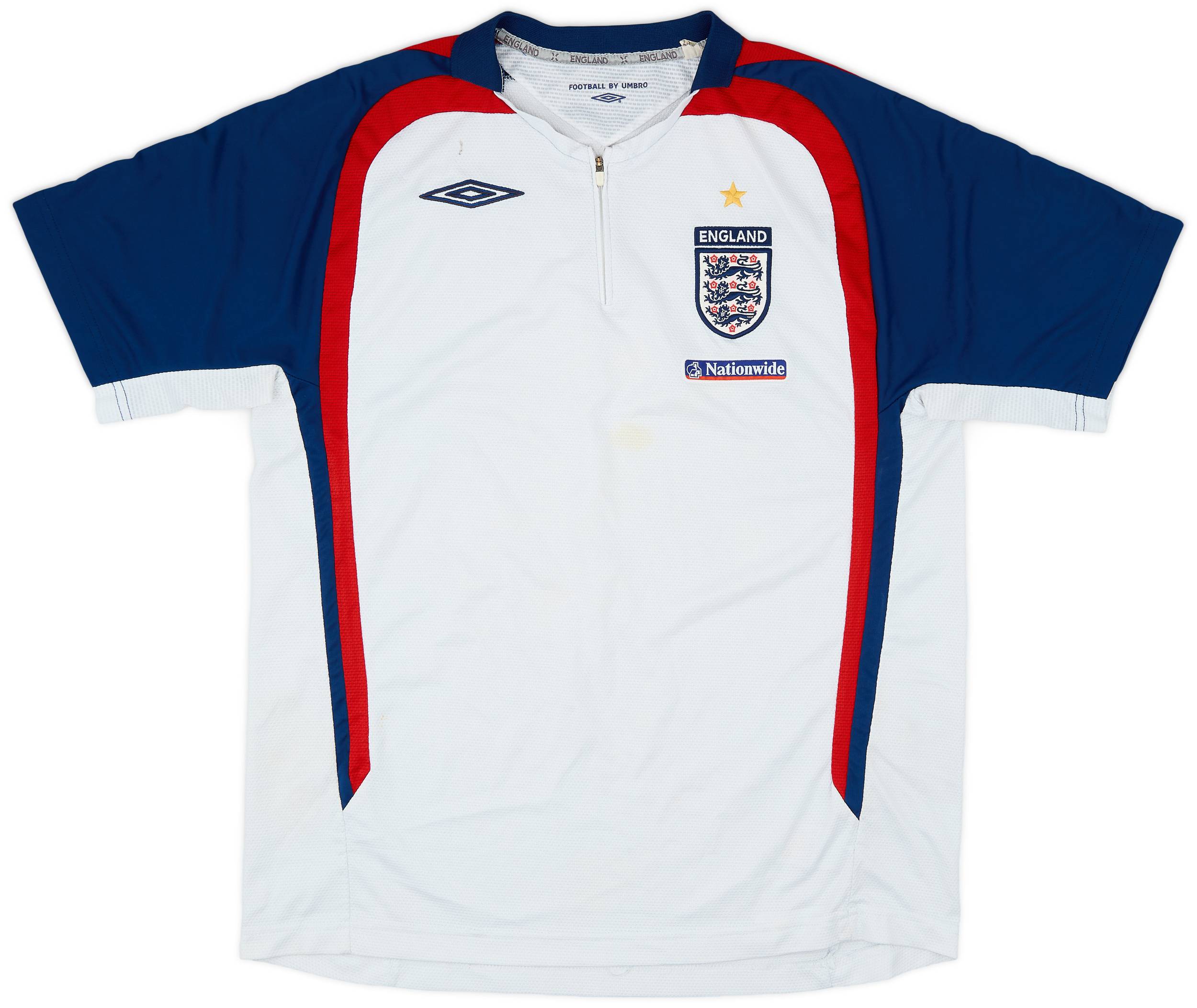 2004-06 England Umbro 1/4 Zip Polo Shirt - 6/10 - (M)