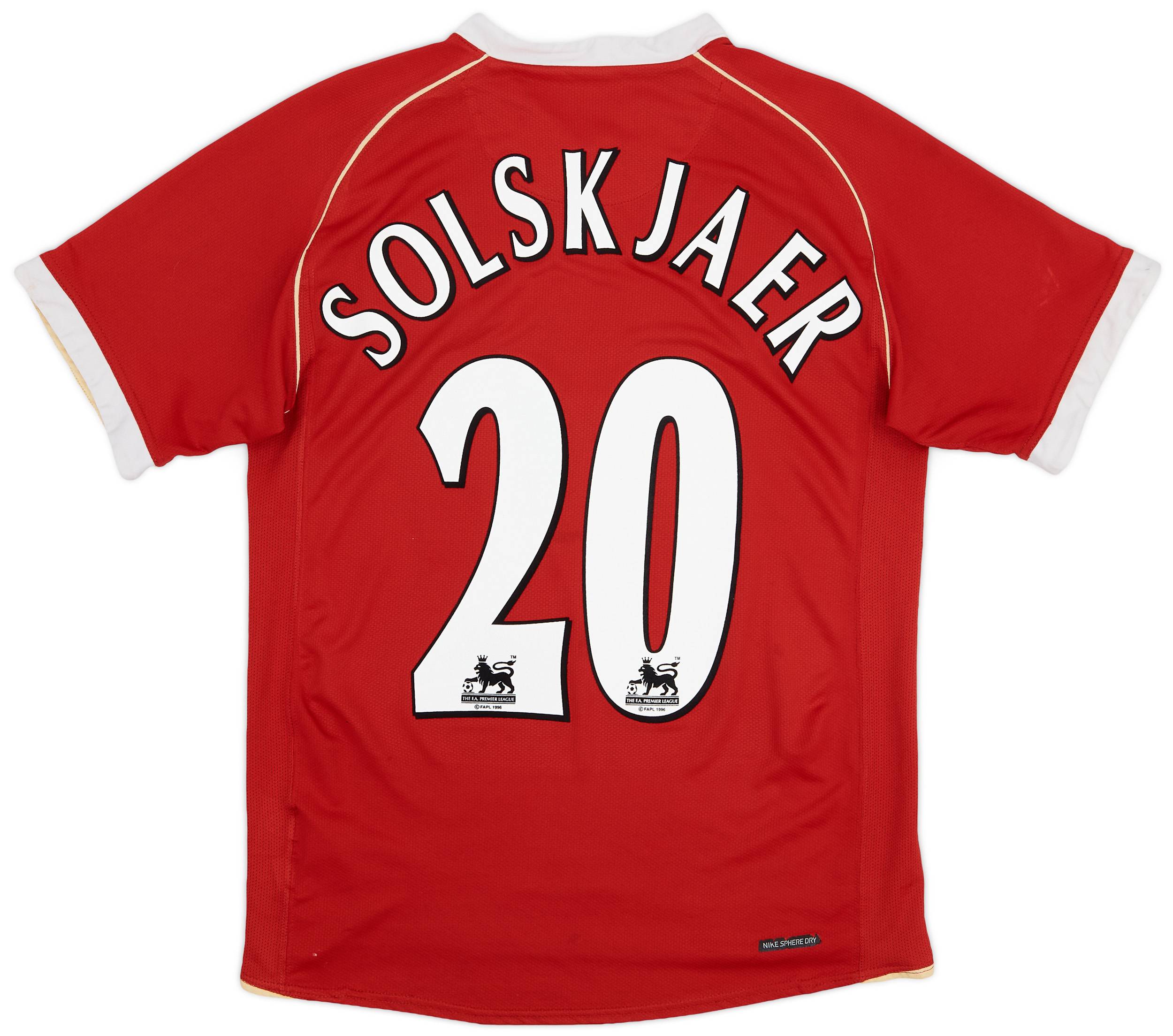 2006-07 Manchester United Home Shirt Solskjaer #20 - 6/10 - (S)