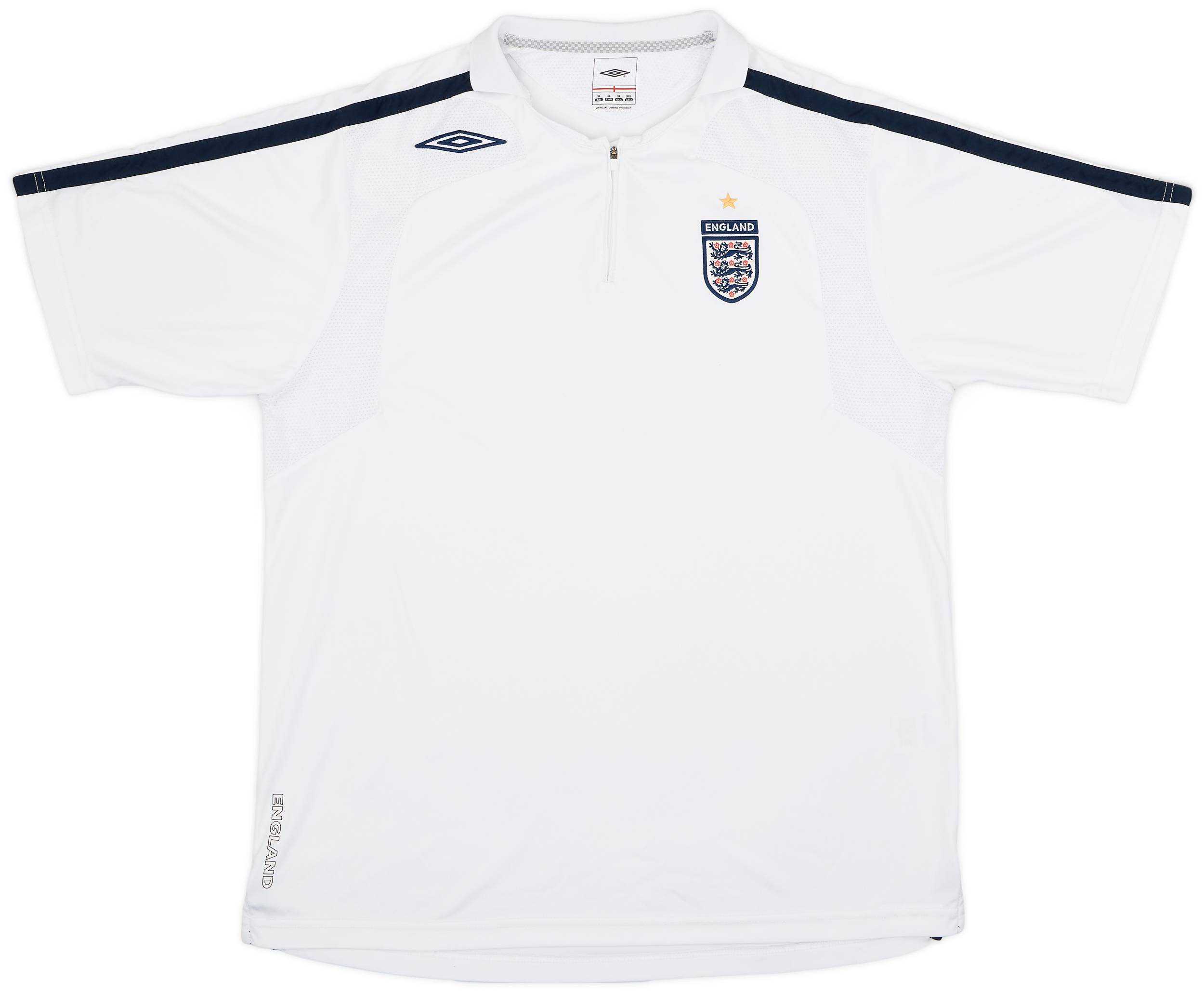 2006-07 England Umbro 1/4 Zip Polo Shirt - 8/10 - (XL)