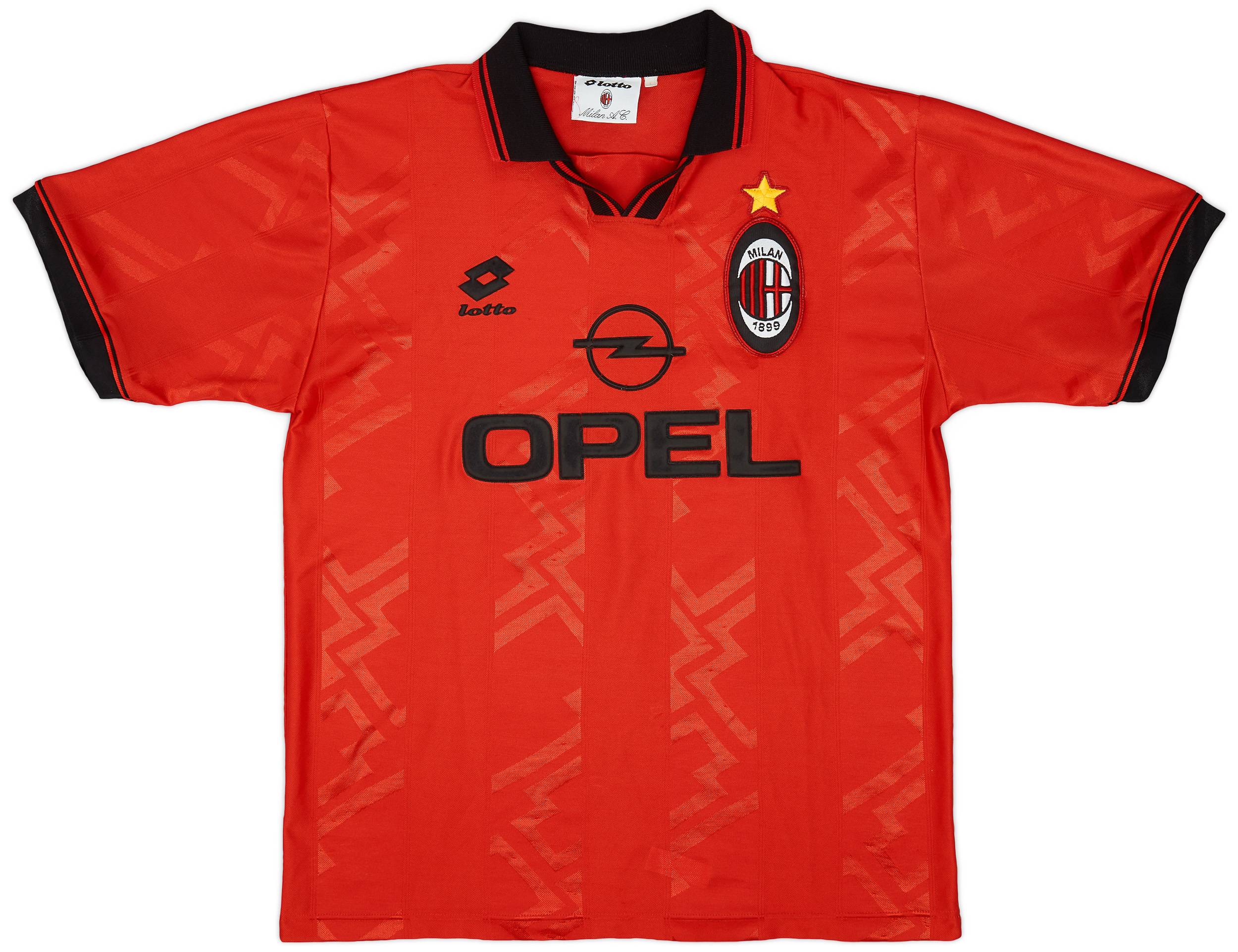 90s　Lotto　AC MILAN　ゲームシャツ　OPEL　ユニフォーム 1994-95 AC Milan Lotto player-issued shirt | retroiscooler