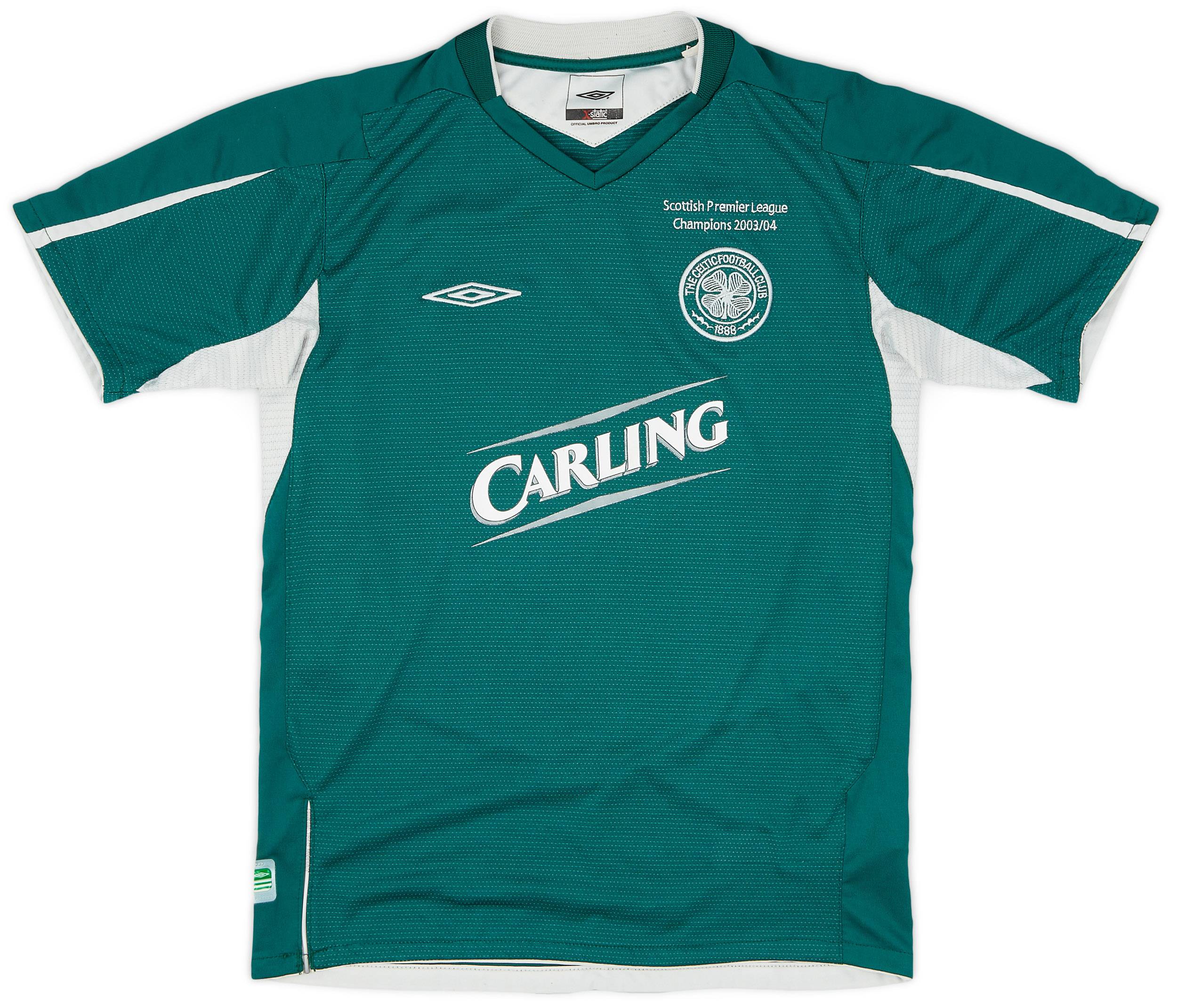 2004-05 Celtic 'Premier League Champions 03/04' Away Shirt - 9/10 - (L.Boys)