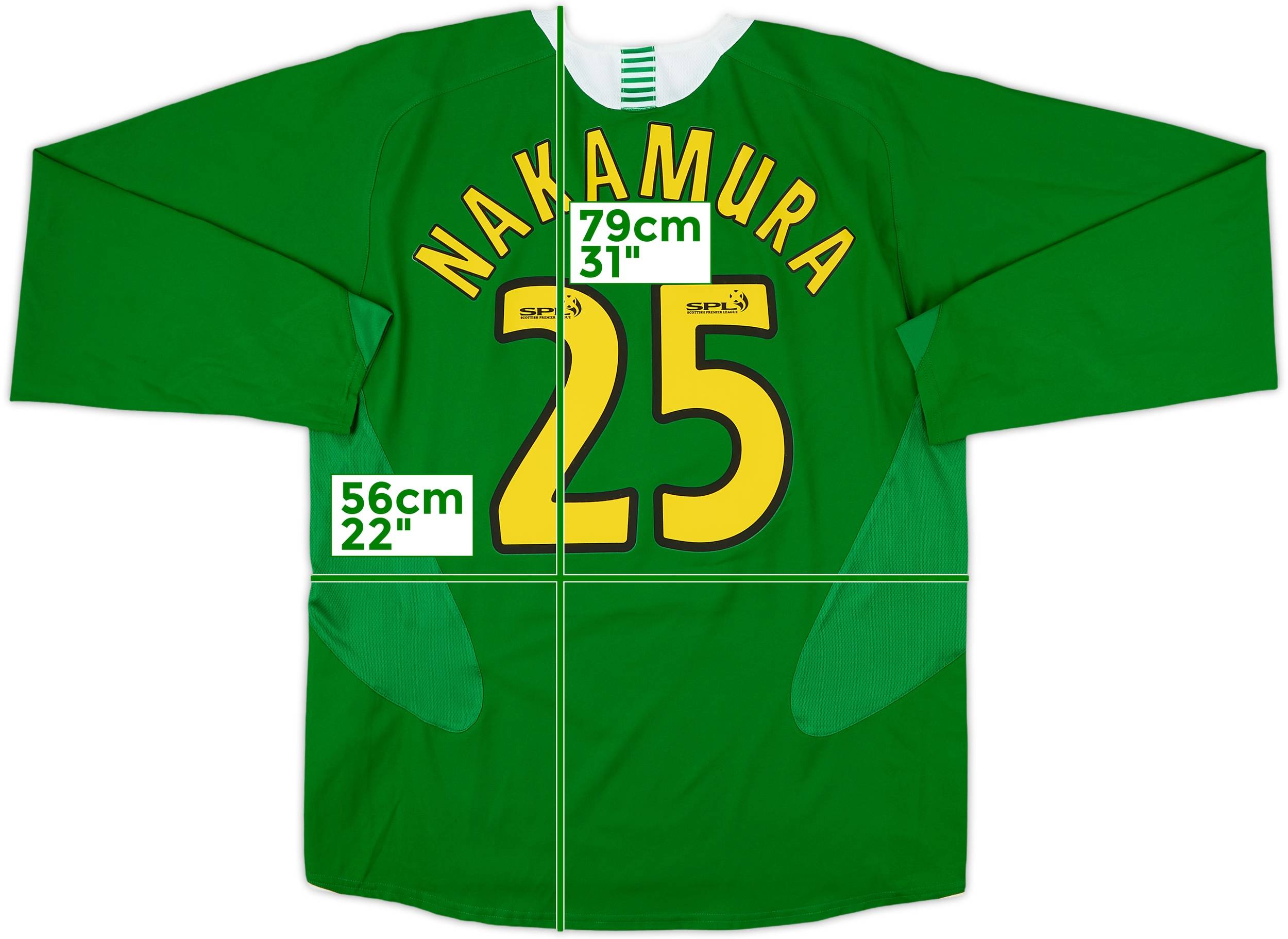 2005-06 Celtic Away L/S Shirt Nakamura #25 - 7/10 - (L)