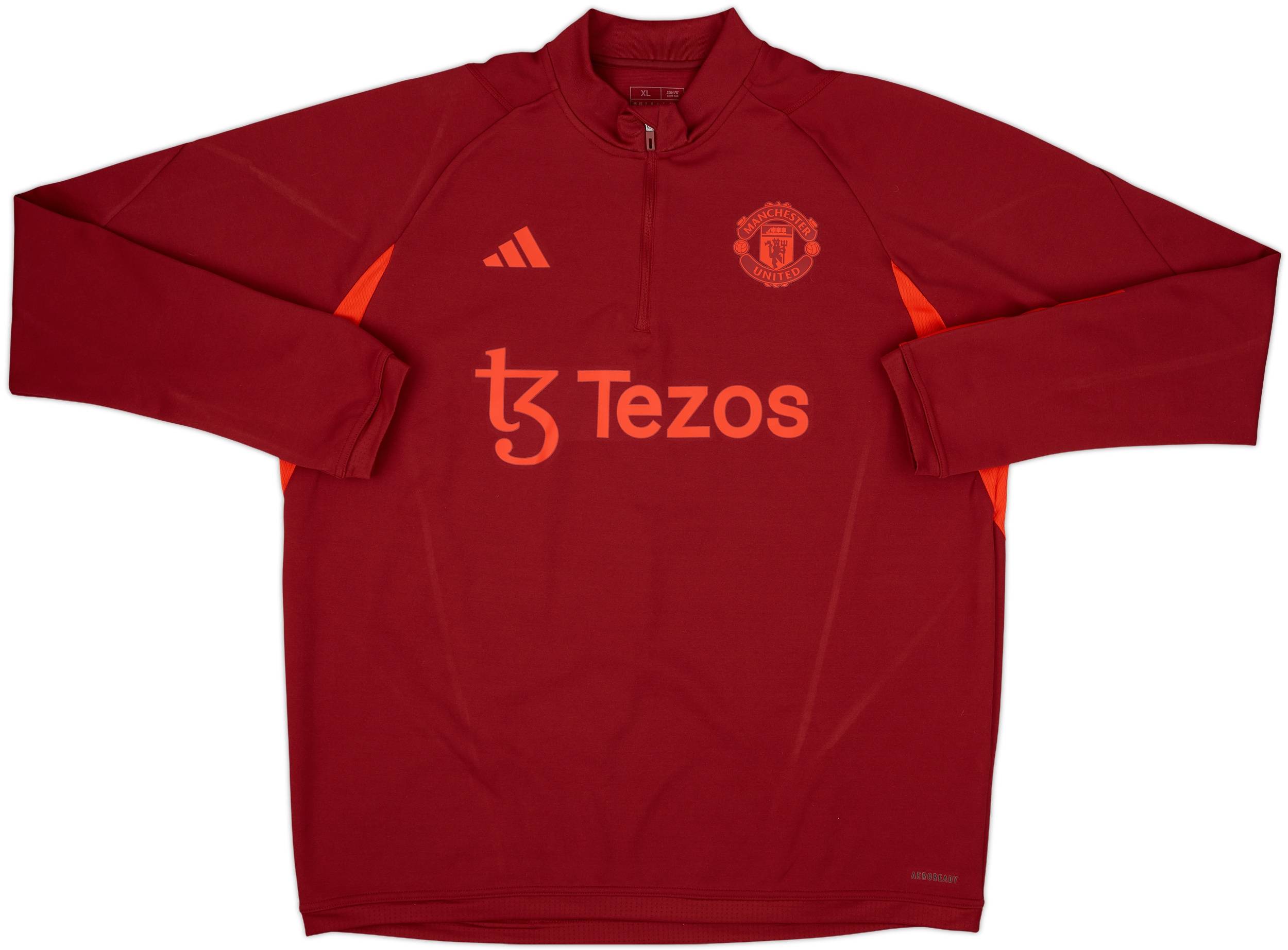 2023-24 Manchester United adidas 1/4 Zip Drill Top - 8/10 - (XL)