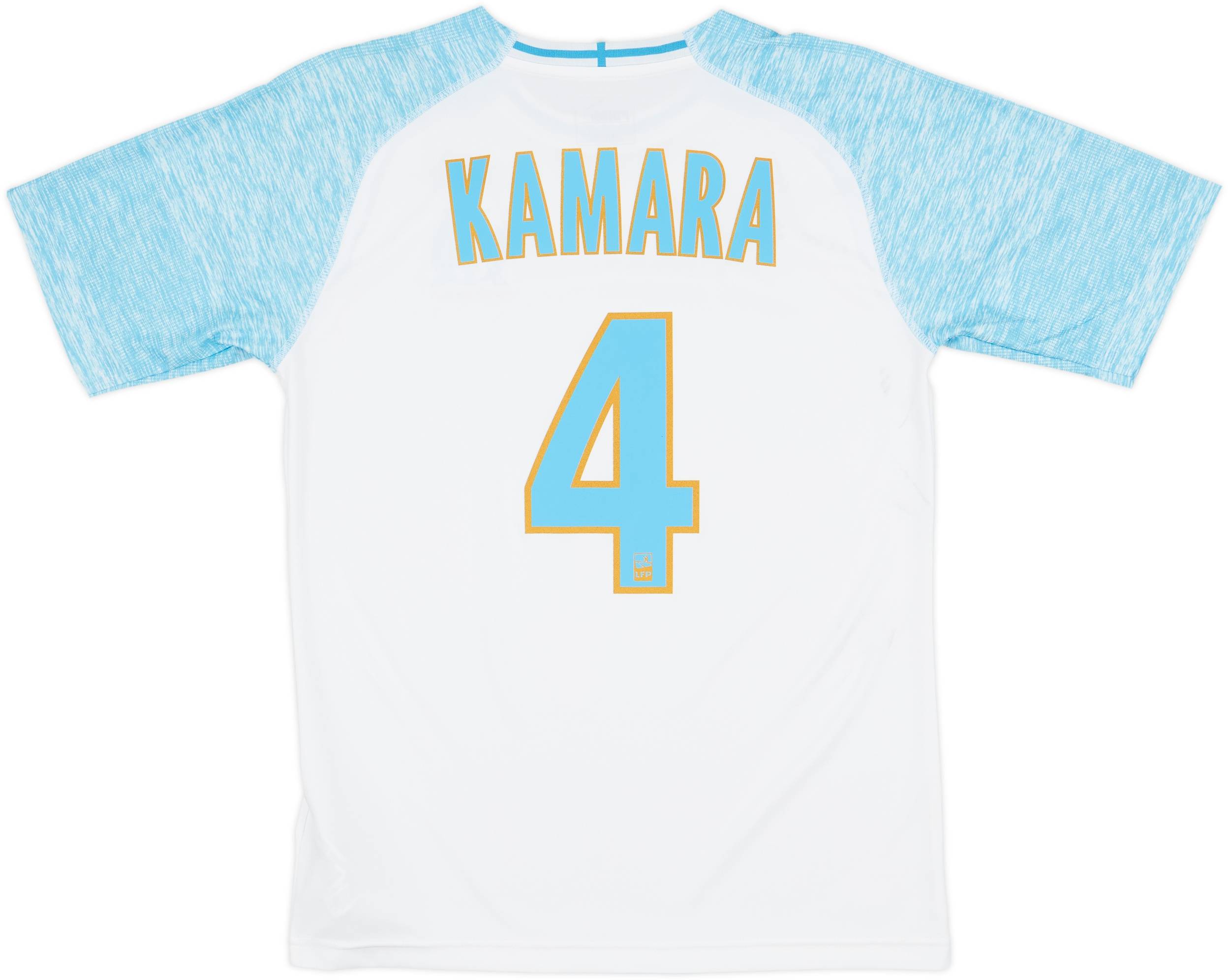 2018-19 Olympique Marseille Home Shirt Kamara #4 - 7/10 - (S)