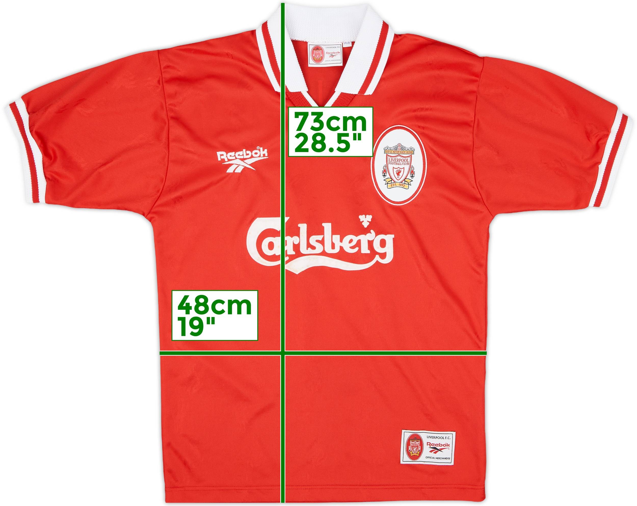 1996-98 Liverpool Home Shirt McManaman #7 - 7/10 - (S)