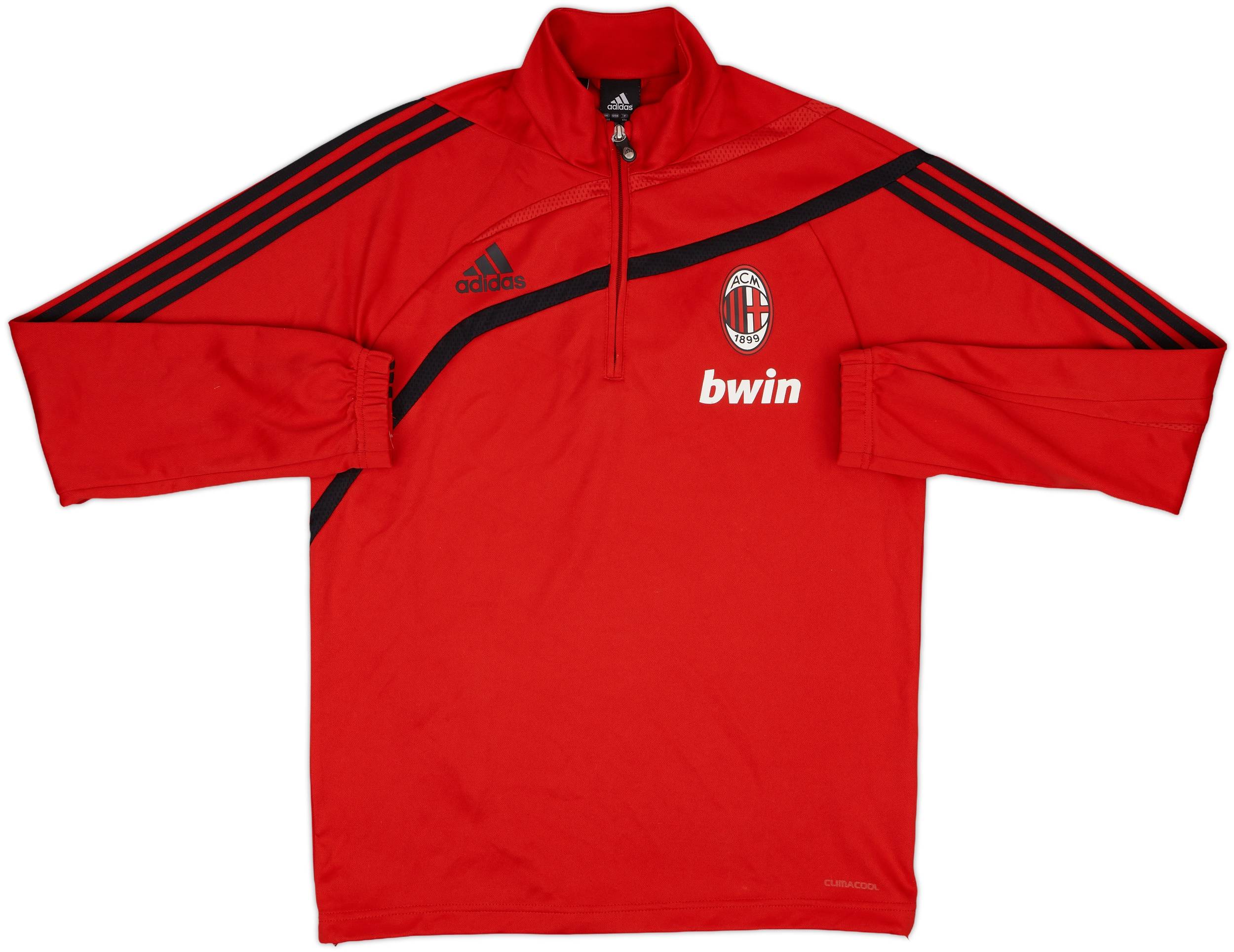 100％品質 2009-10 AC Milan adidas 1/4 Zip Drill Top - 7/10 - (M) ウェア