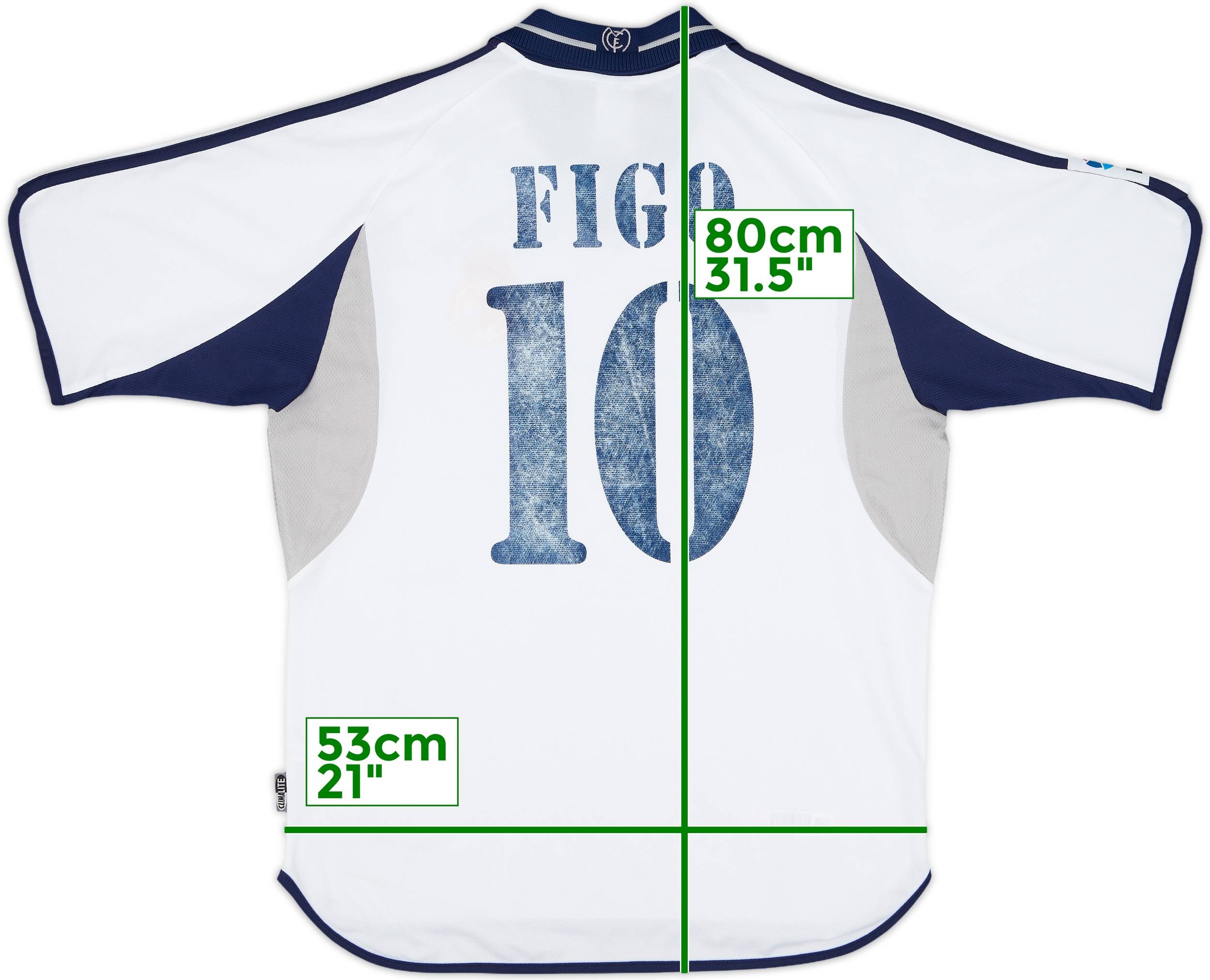 2000-01 Real Madrid Home Shirt Figo #10 - 5/10 - (M)
