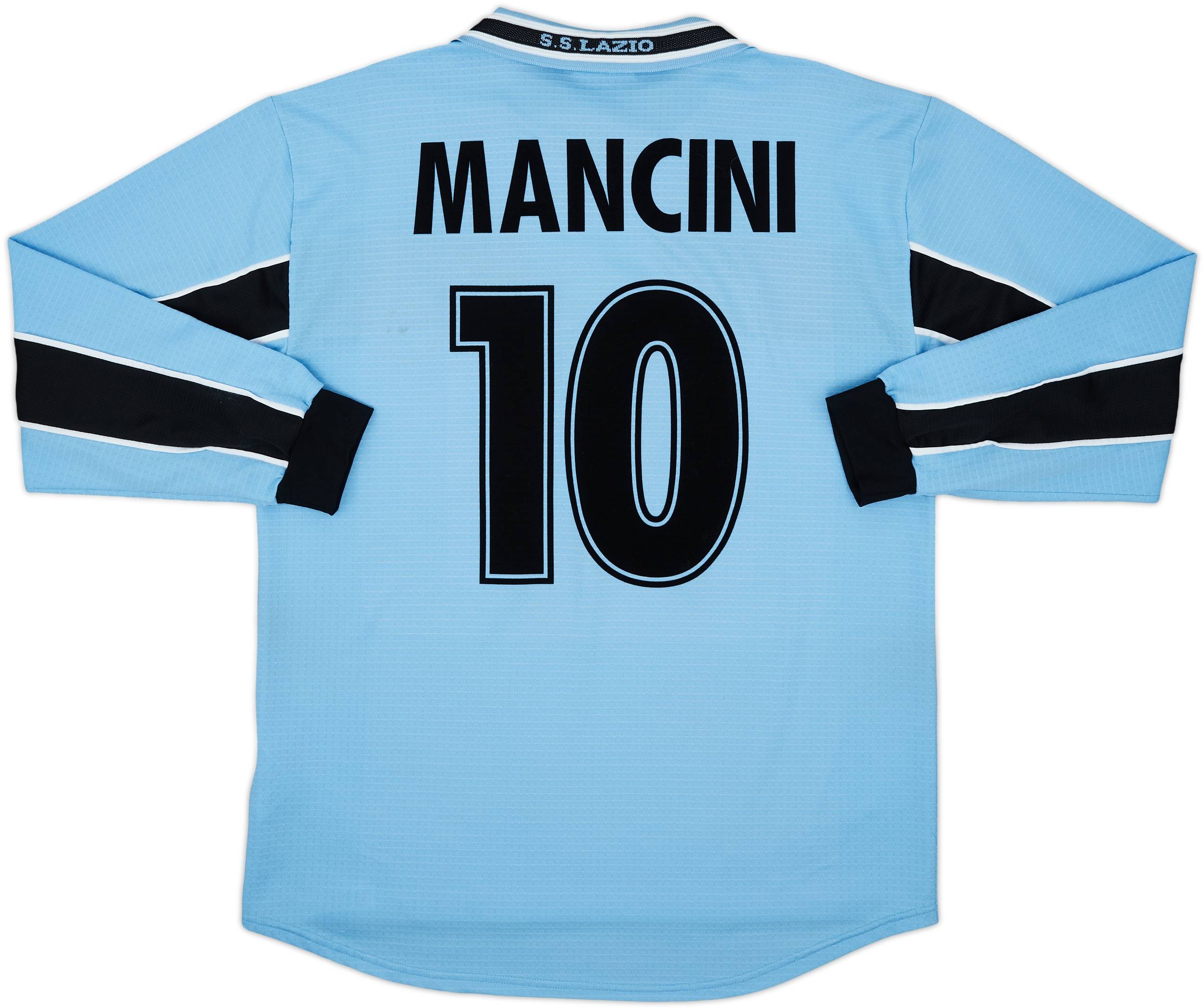 1998-00 Lazio Home L/S Shirt Mancini #10 - 7/10 - (L)