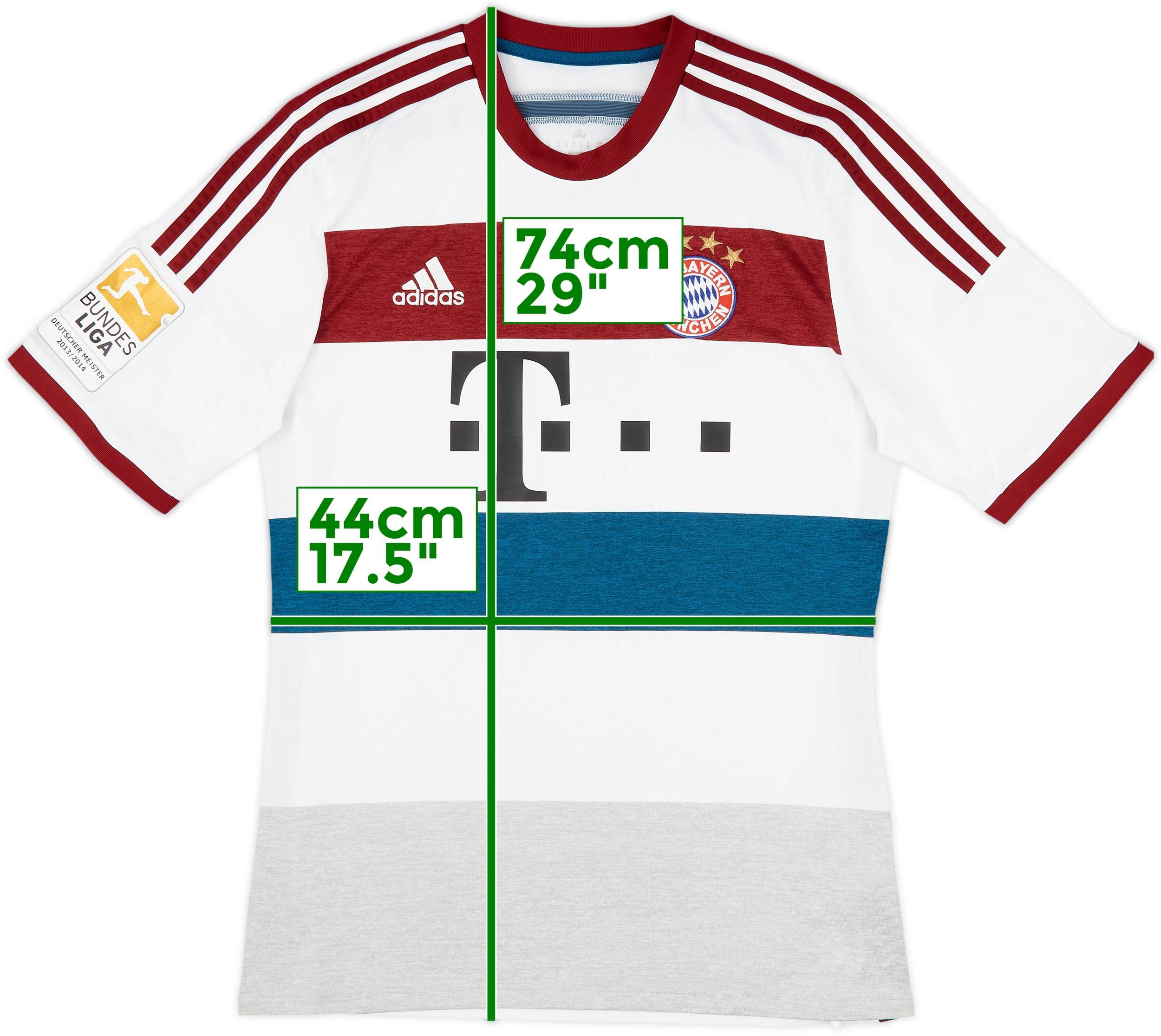 14/15 adidas × BAYERN Away Game Shirts 2014-15 Bayern Munich Away Shirt - 9/10 - (XL.Boys)
