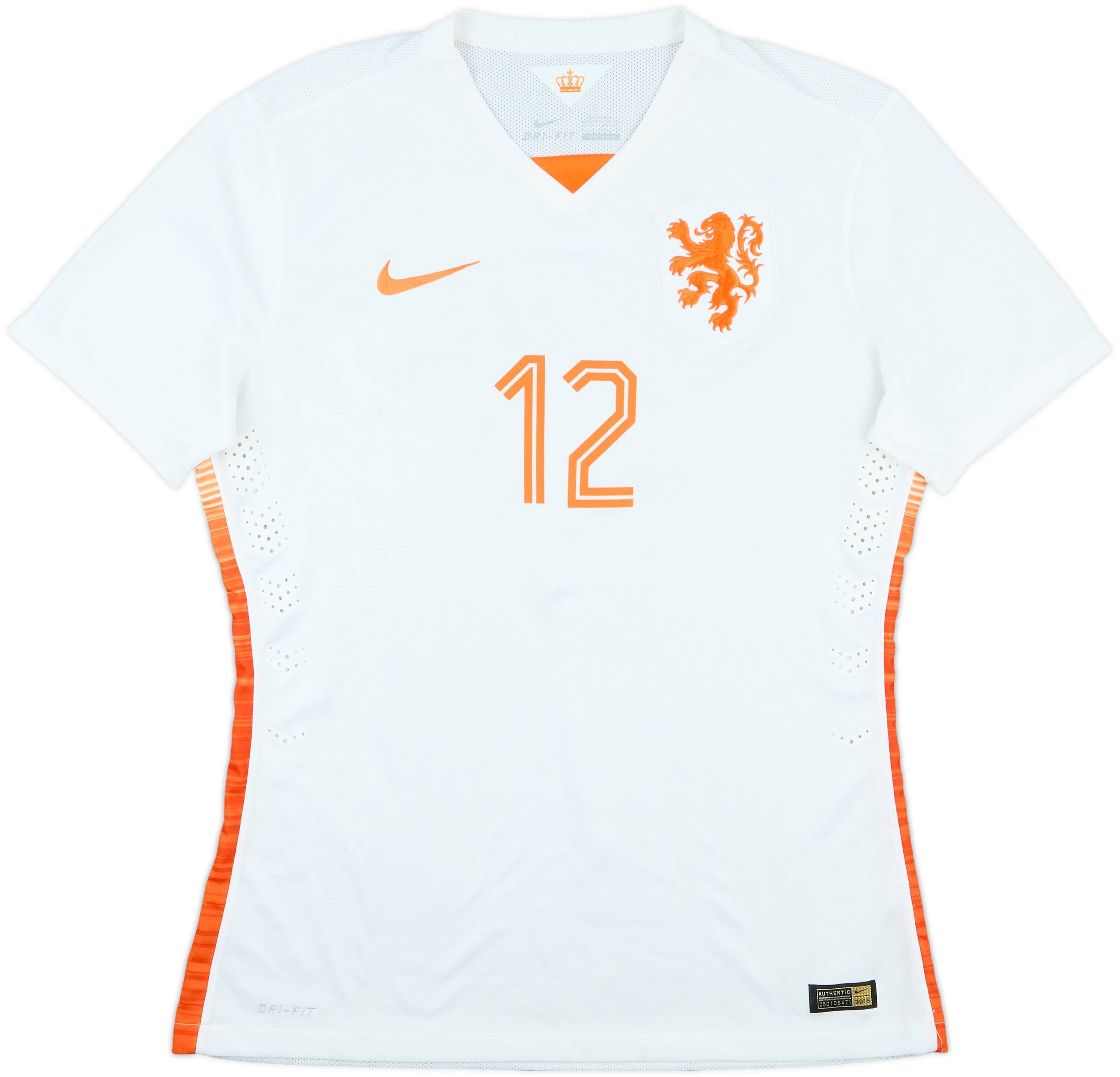 2015 Netherlands Match Issue Away Shirt #12
