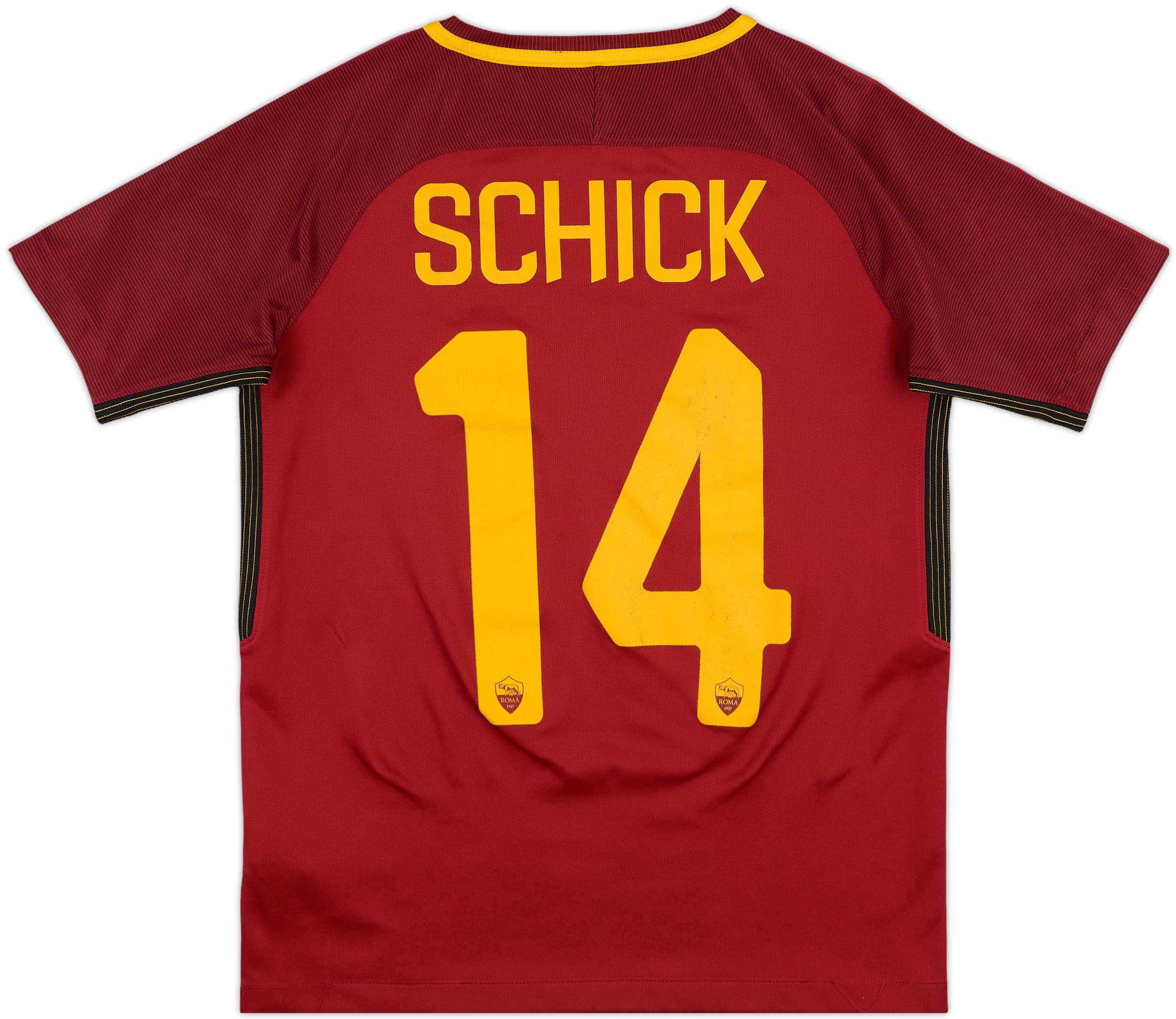 2017-18 Roma Home Shirt Schick #14 - 6/10 - (L.Boys)