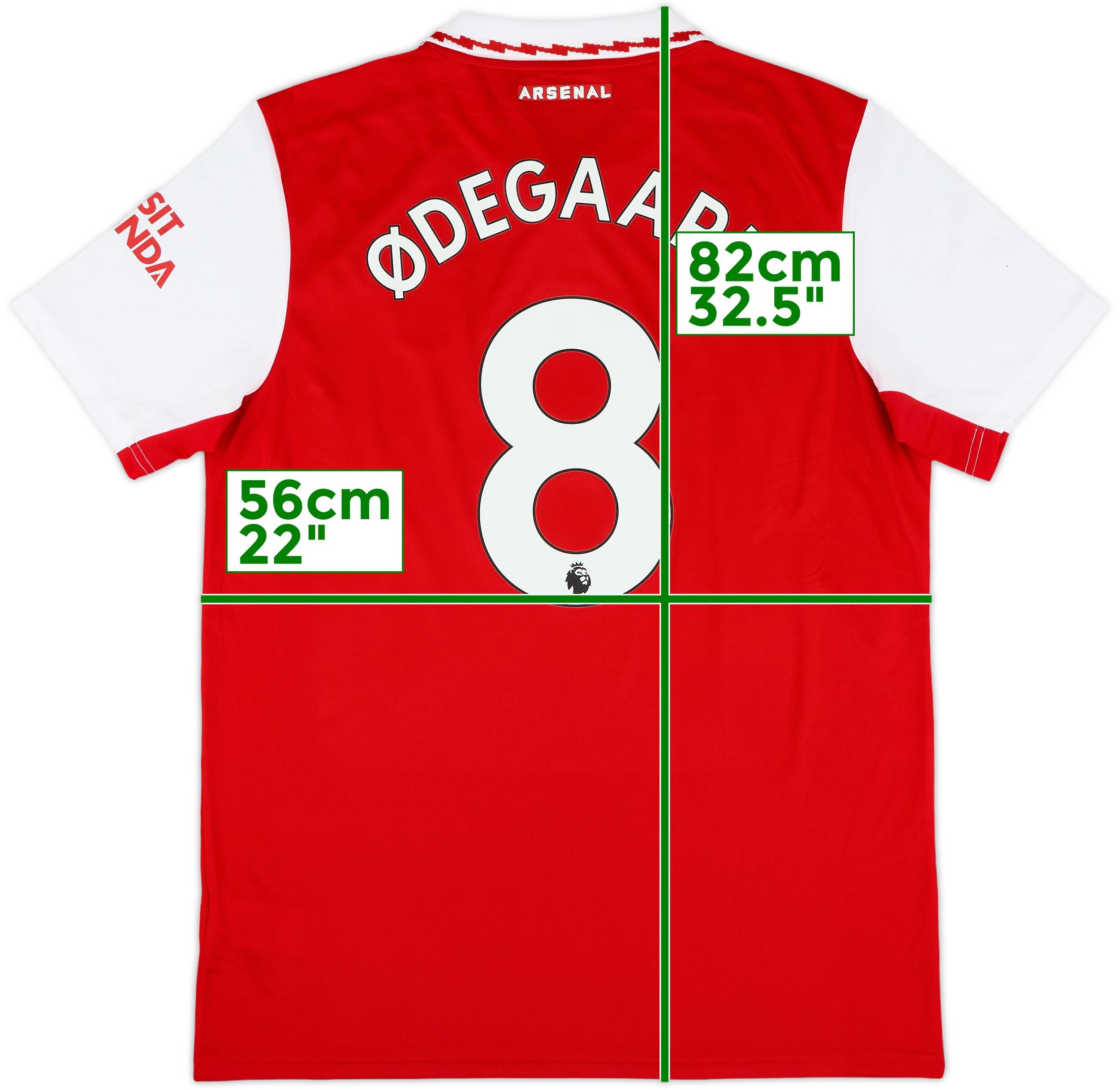 アーセナル ØDEGAARD 8番 半袖 シャツ 2022-23 Arsenal Home Shirt Odegaard #8 (L)