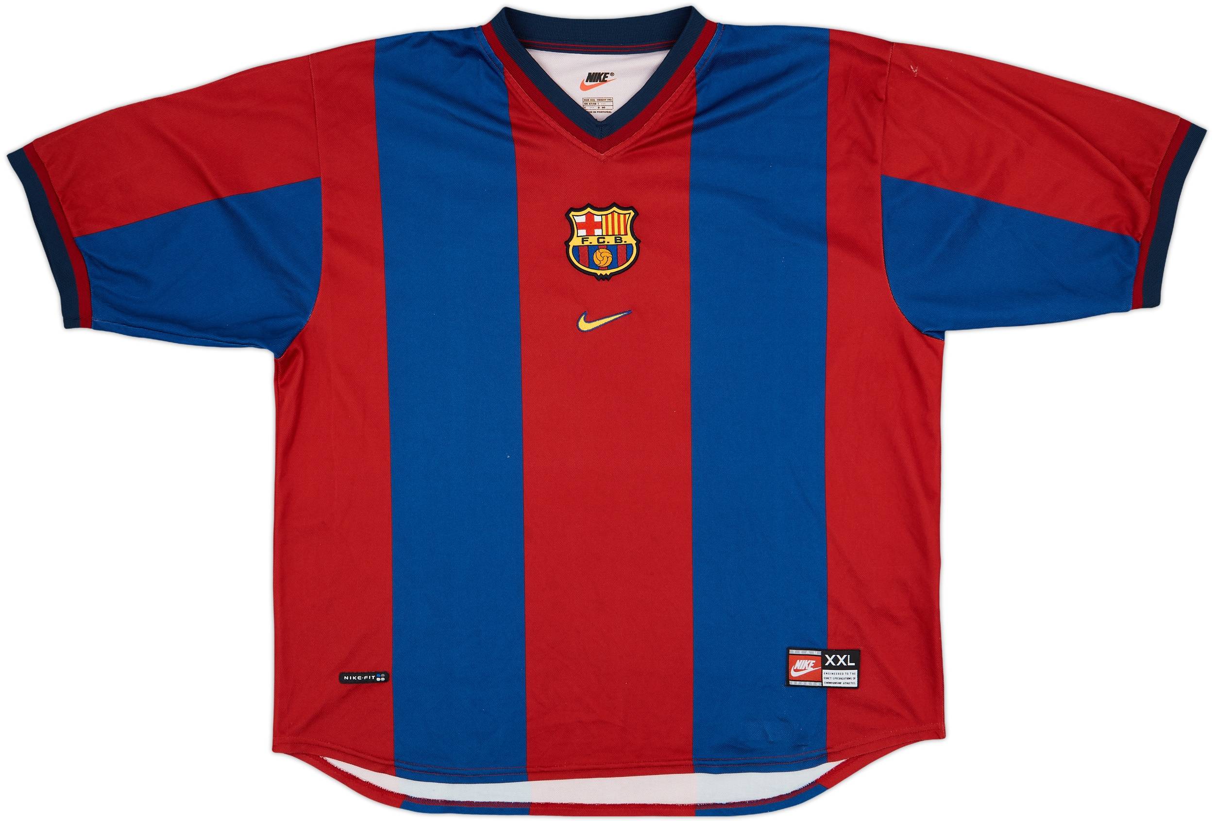1998-00 Barcelona Home Shirt Kluivert #19 - 7/10 - (XXL)