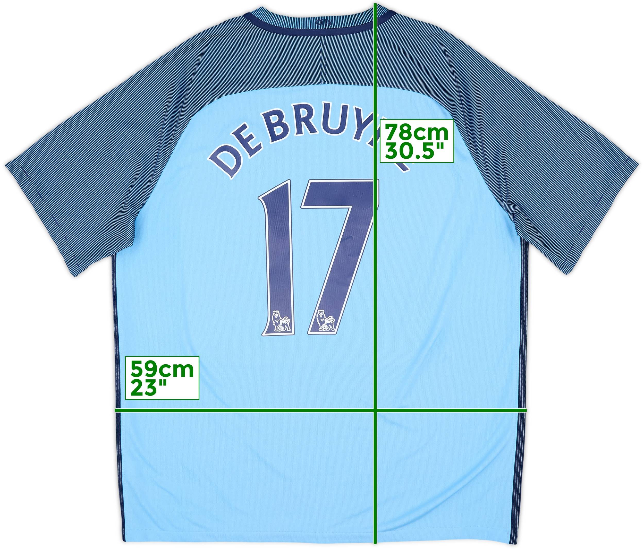 2016-17 Manchester City Home Shirt De Bruyne #17 - 10/10 - (XL)