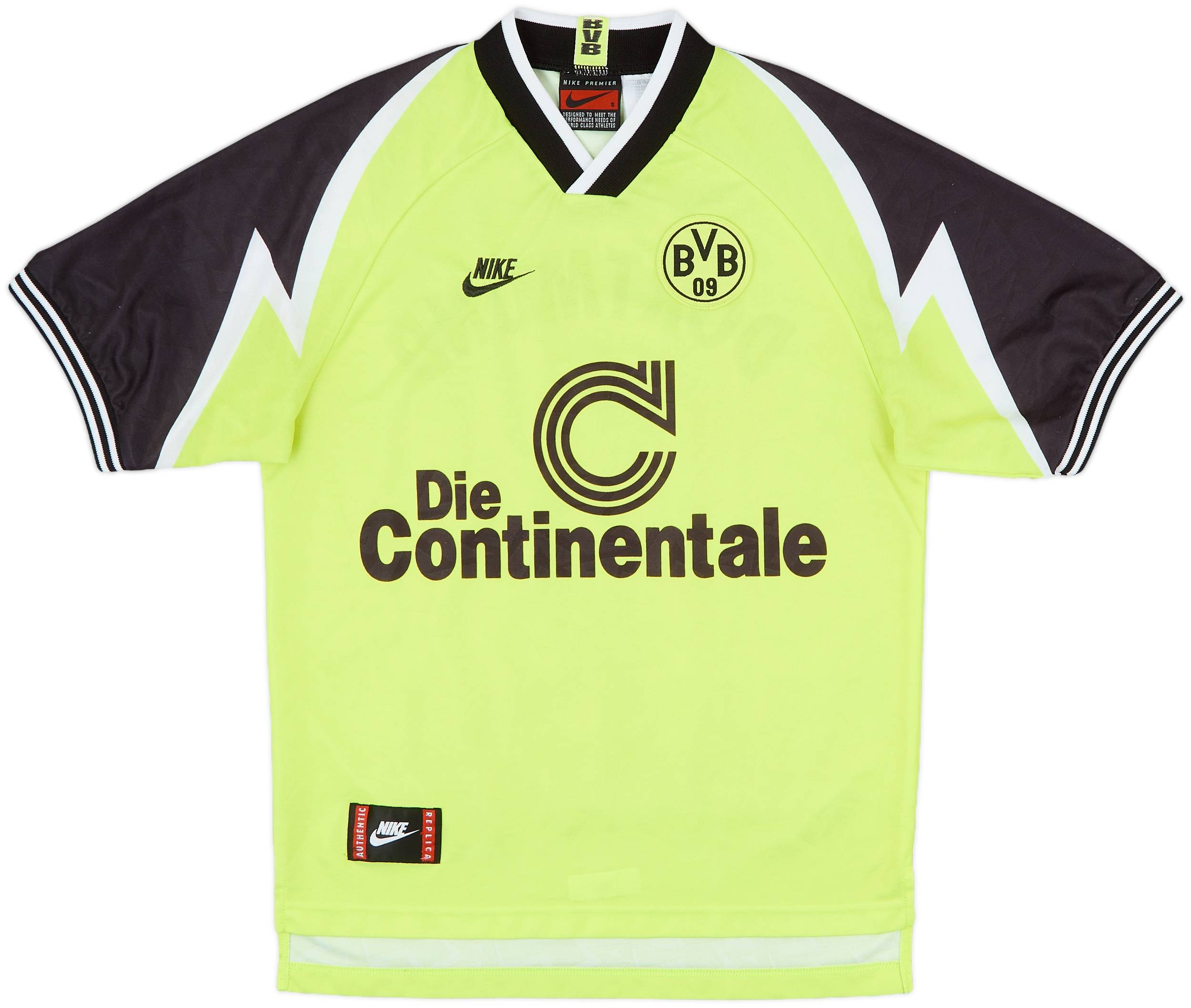 NIKE Borussia Dortmund 1995/96 サッカーシャツ 1995-96 Borussia Dortmund Home Shirt Sammer #6 - 9/10 - (S)