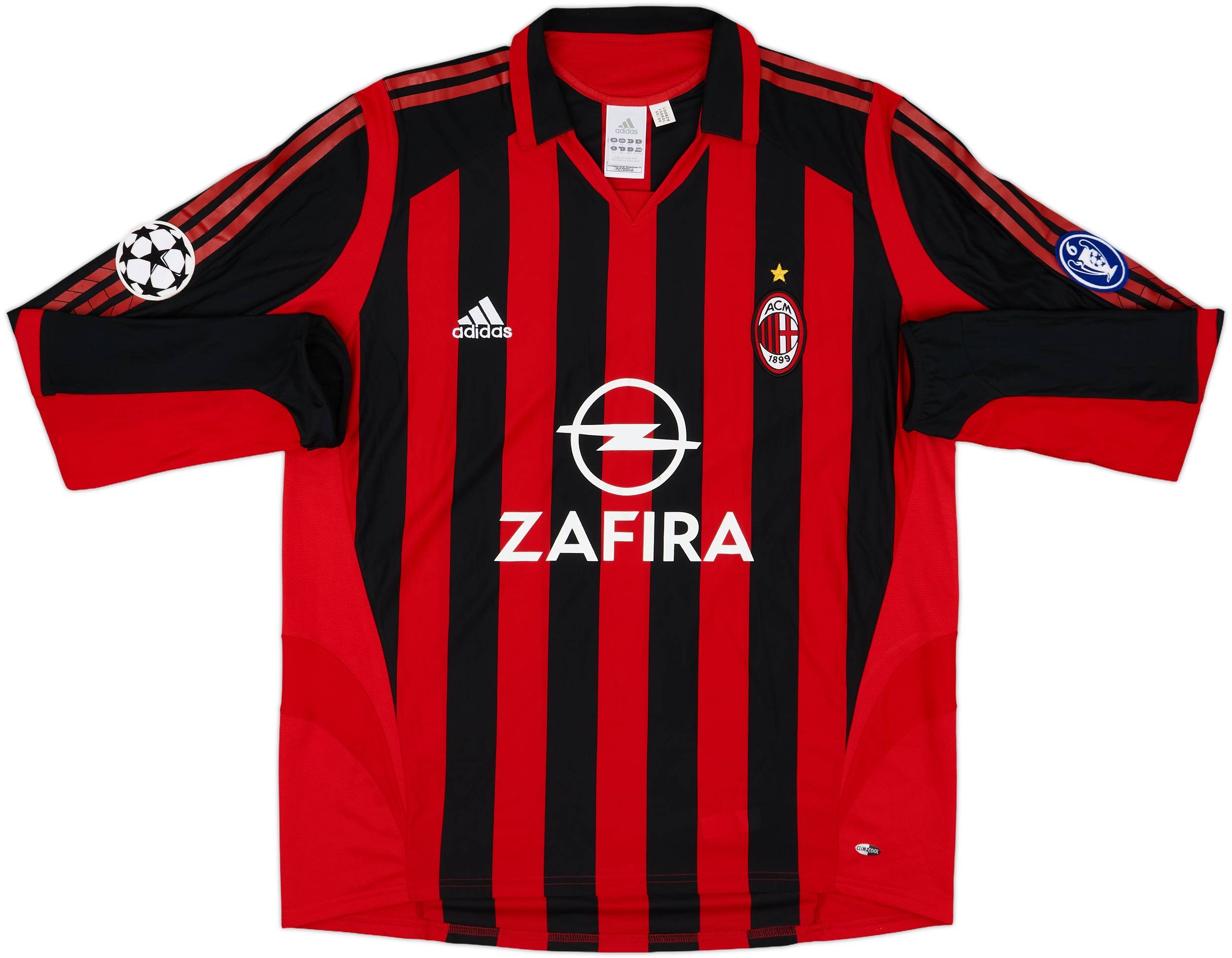 90s AC Milan NESTA soccerユニフォームゲームシャツ　S 2005-06 AC Milan Home L/S Shirt Nesta #13 - 7/10 - (XL)