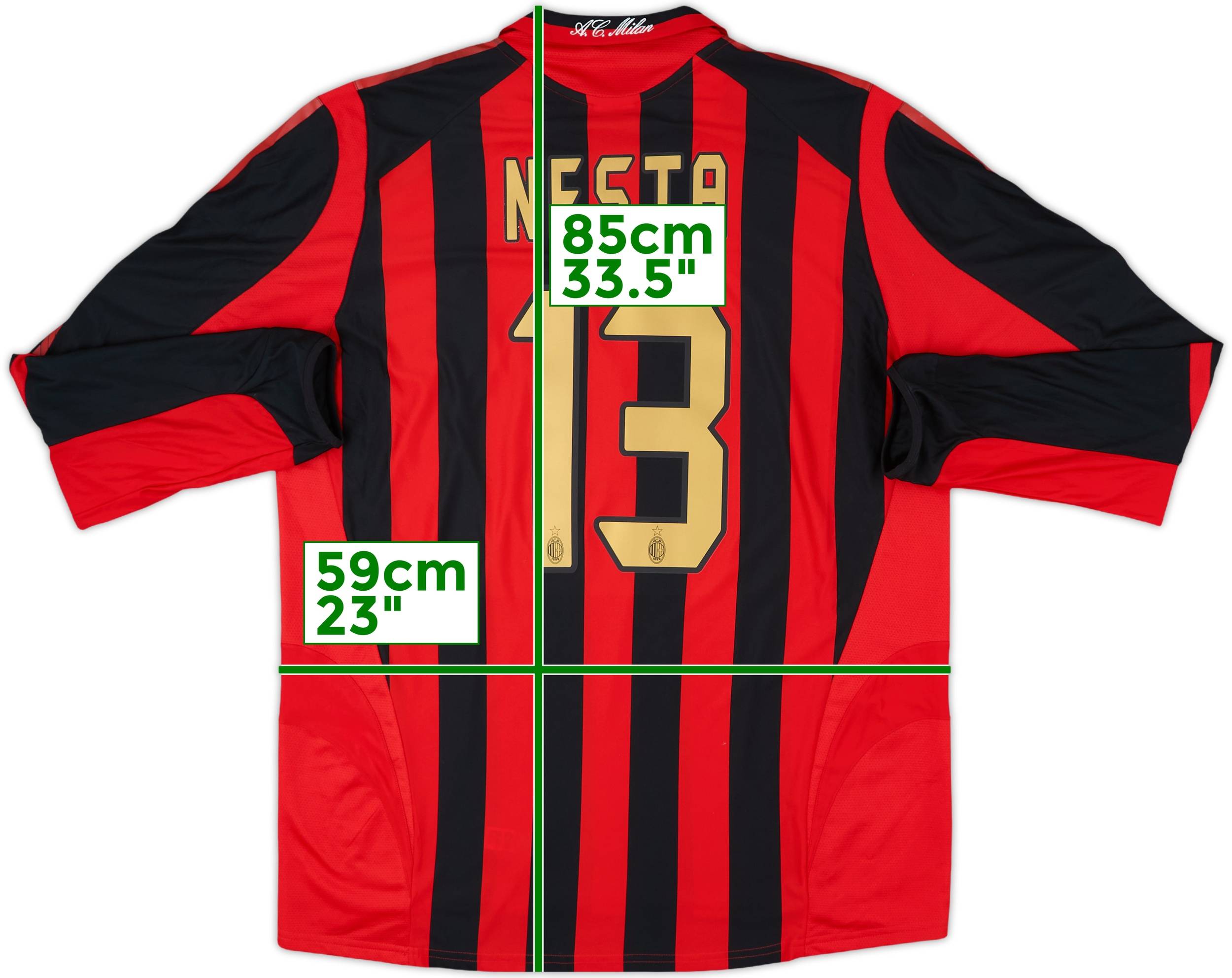 90s AC Milan NESTA soccerユニフォームゲームシャツ　S 90s AC Milan NESTA soccerユニフォームゲームシャツ S