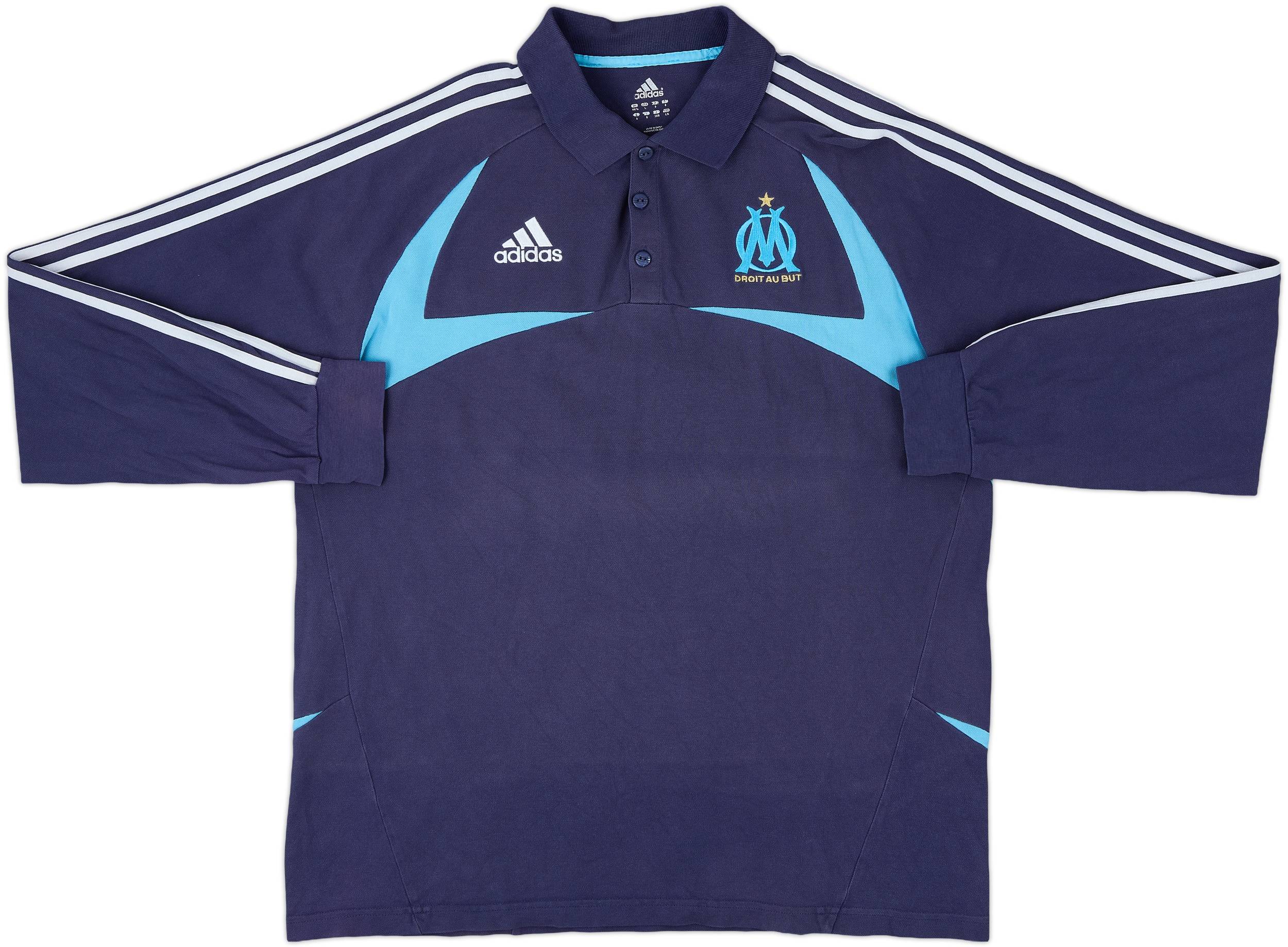 2007-08 Marseille adidas Polo L/S Shirt - 8/10 - (L/XL)