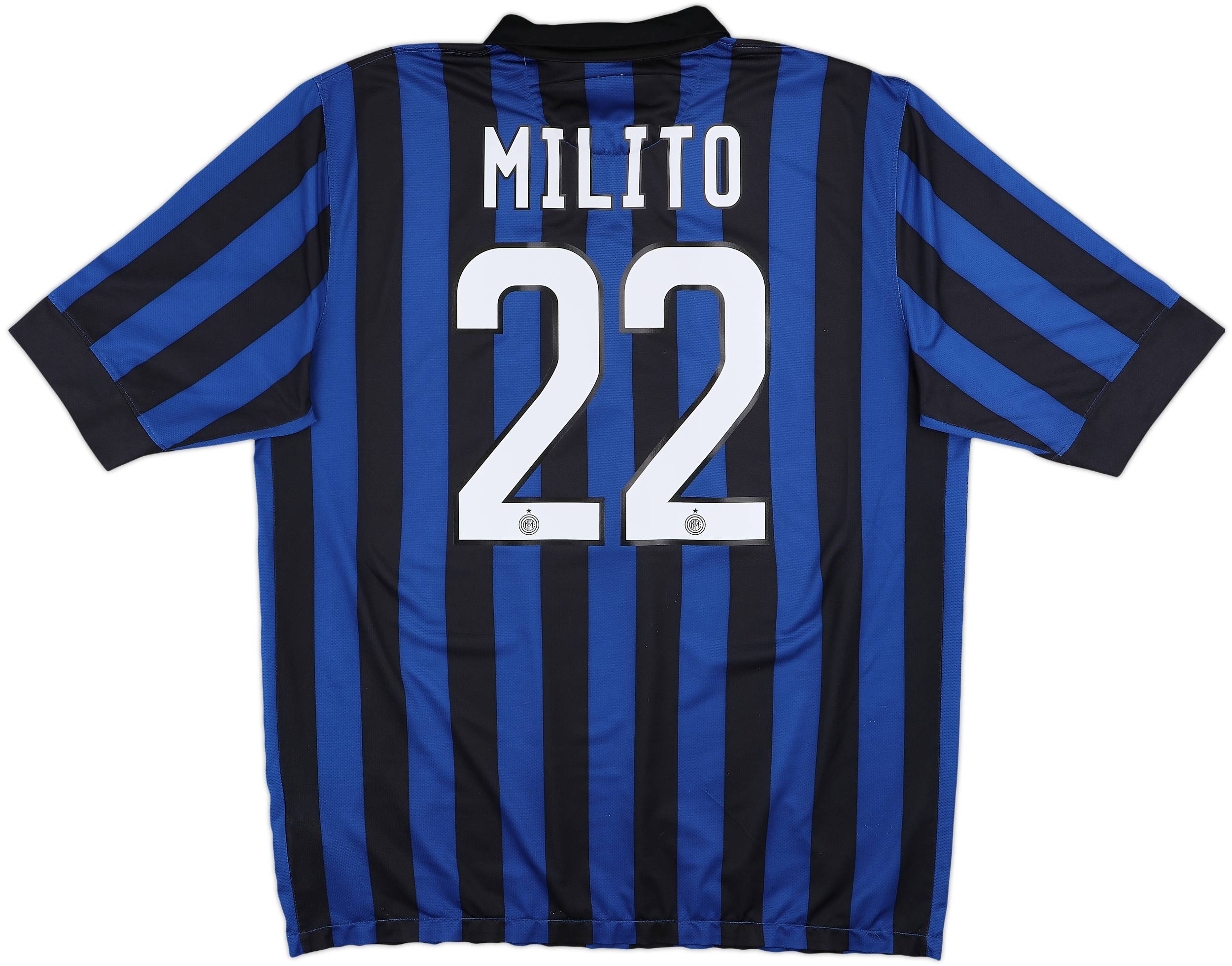 2011-12 Inter Milan Home Shirt Milito #22 - 6/10 - (XL)