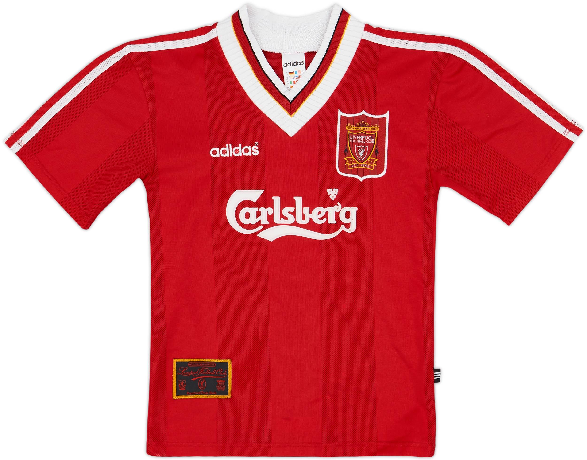 1995-96 Liverpool Home Shirt - 7/10 - (L.Boys)