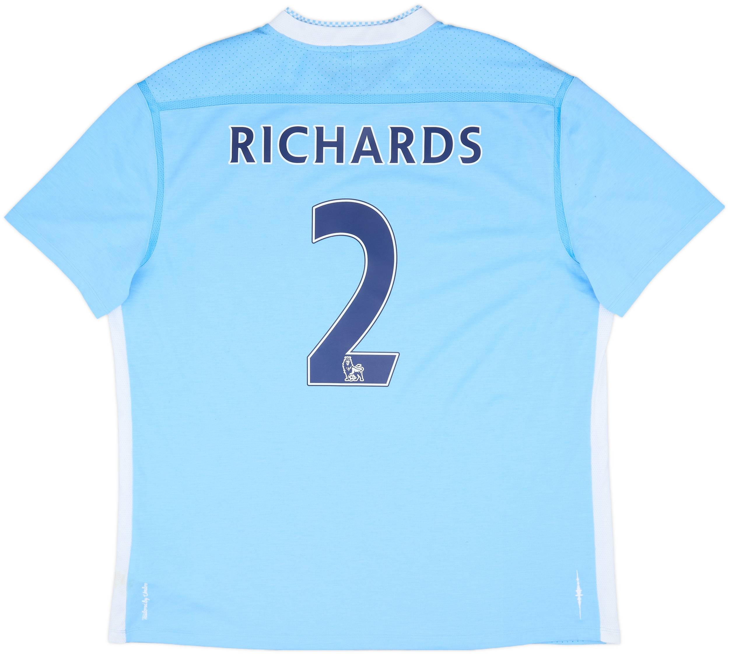 2011-12 Manchester City Home Shirt Richards #2 - 7/10 - (XL)