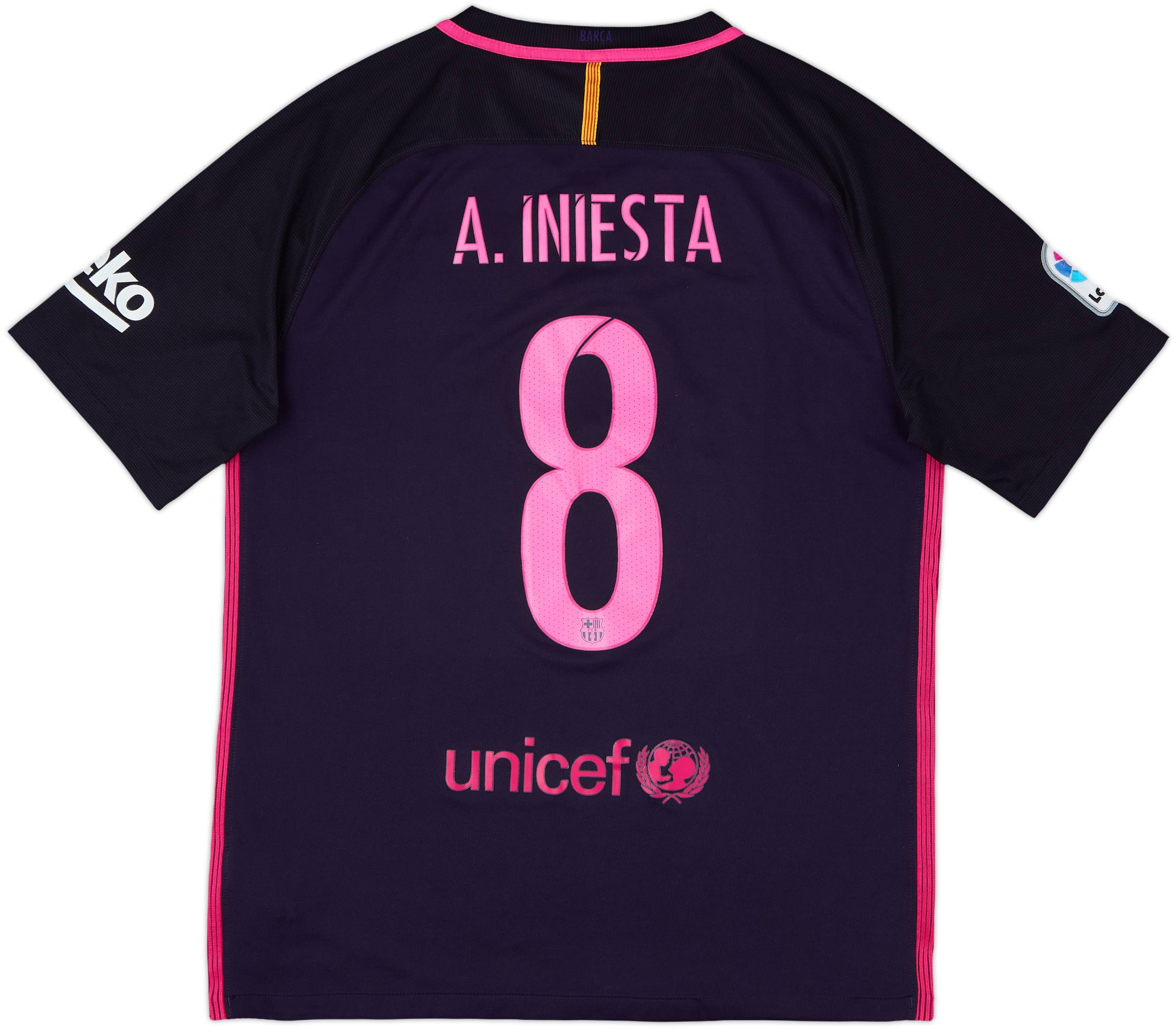 2016-17 Barcelona Away Shirt A.Iniesta #8 - 8/10 - (L)