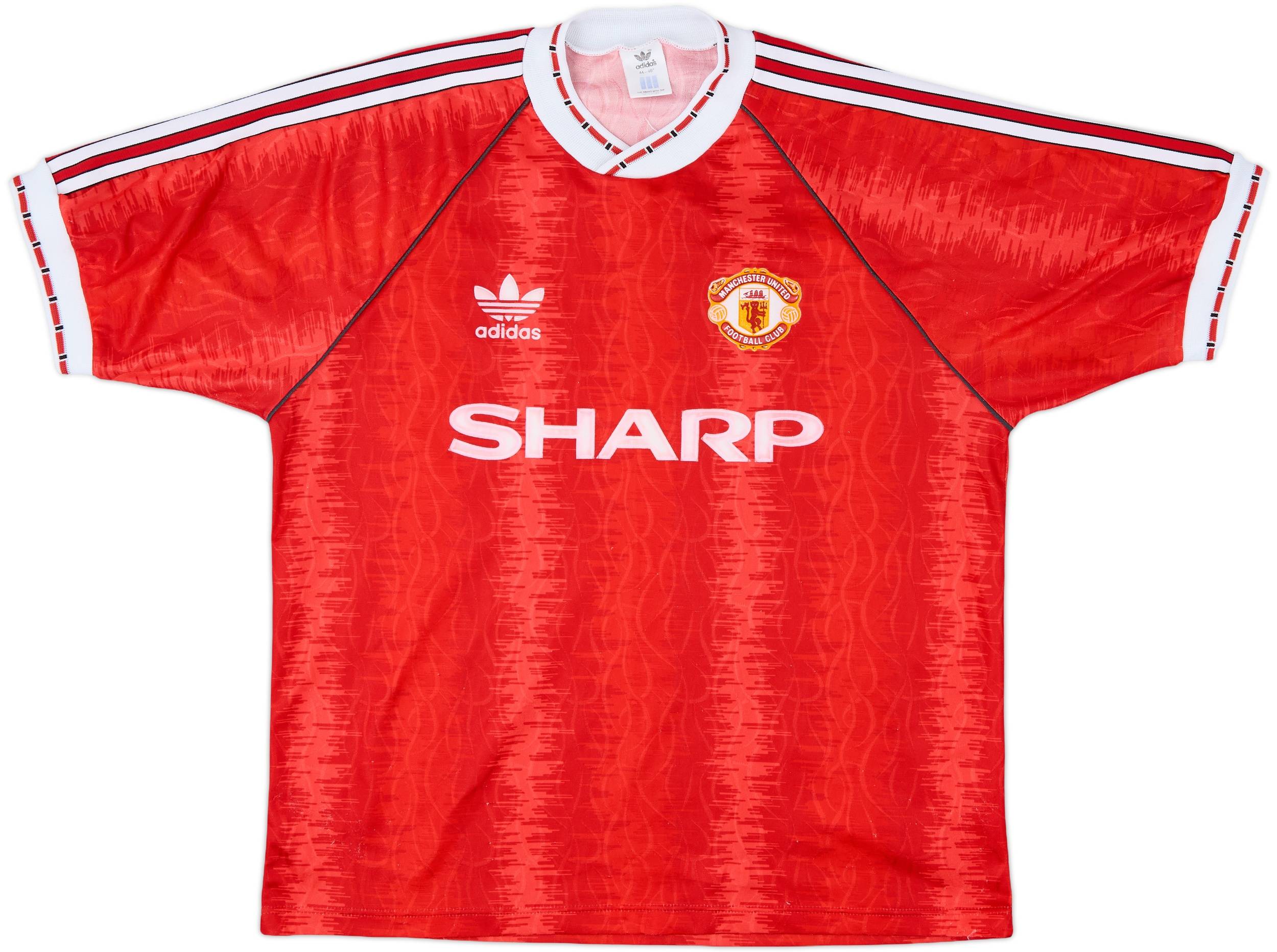 1990-92 Manchester United Home Shirt - 8/10 - (L/XL)