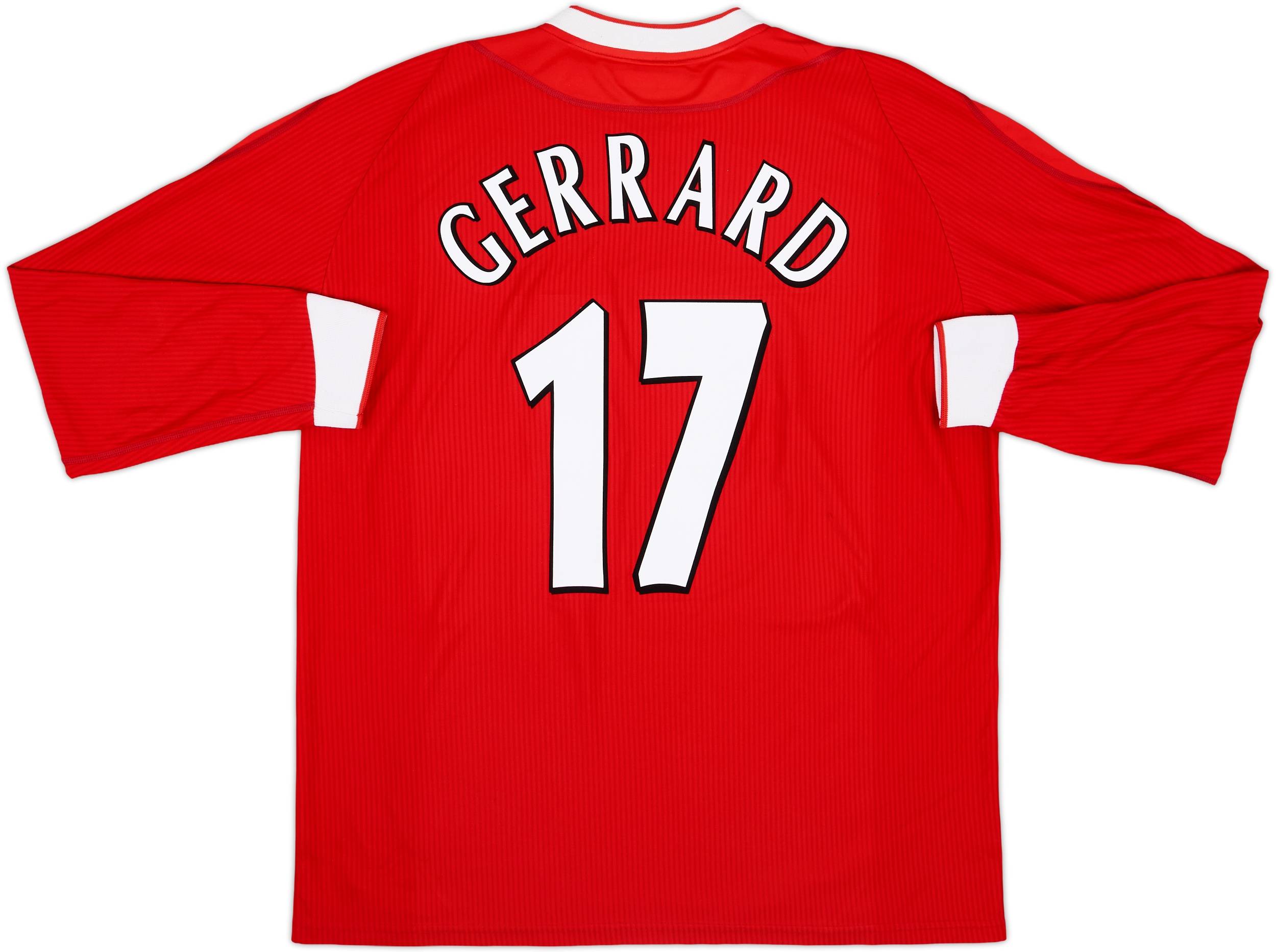 2002-04 Liverpool Home L/S Shirt Gerrard #17 - 9/10 - (XL)