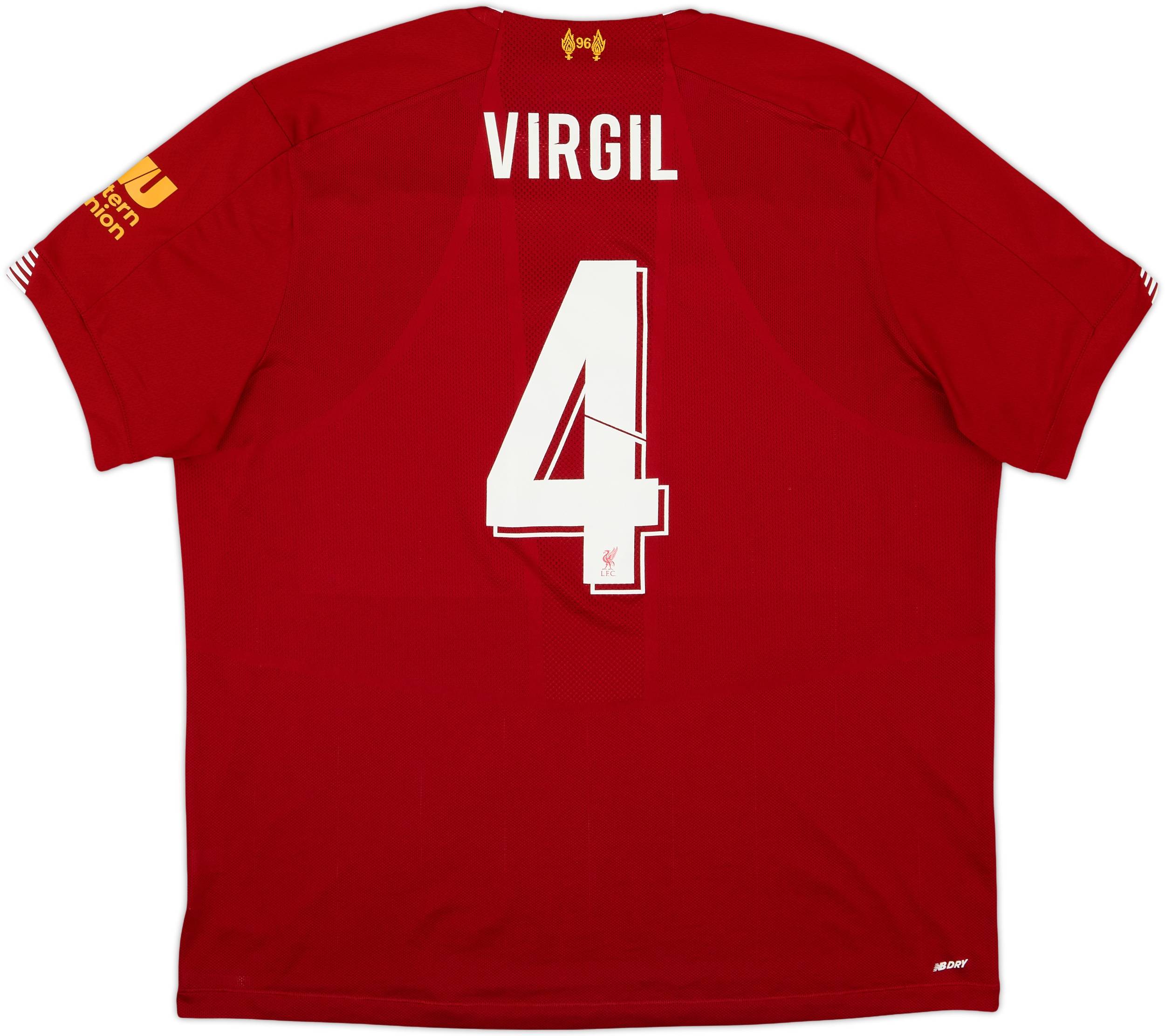 2019-20 Liverpool Home Shirt Virgil #4 - 8/10 - (XXL)