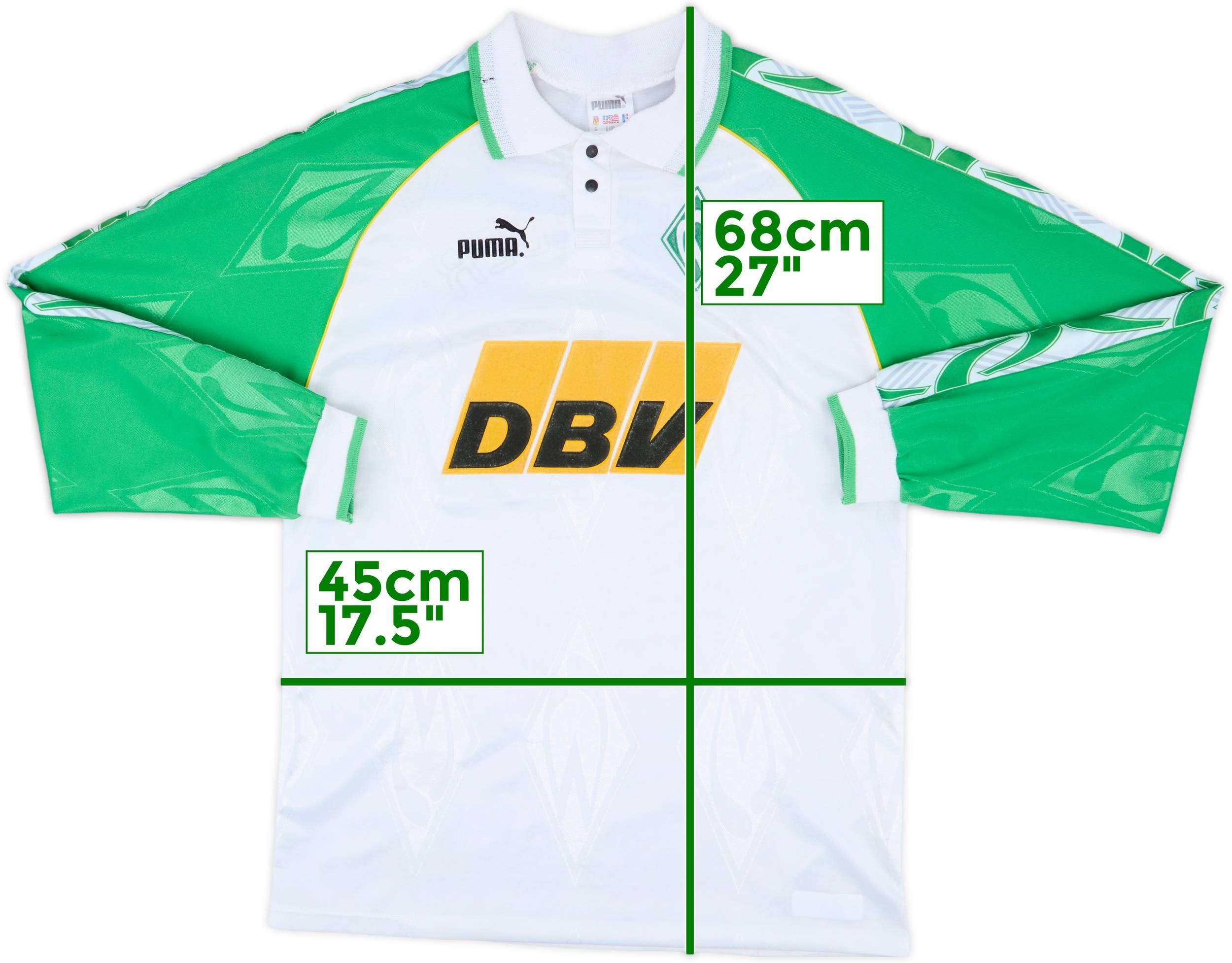 PUMA Werder Bremen シャツ Lサイズ WERDER BREMEN 1997-98 HOME SHIRT PUMA JERSEY SOCCER SIZE L