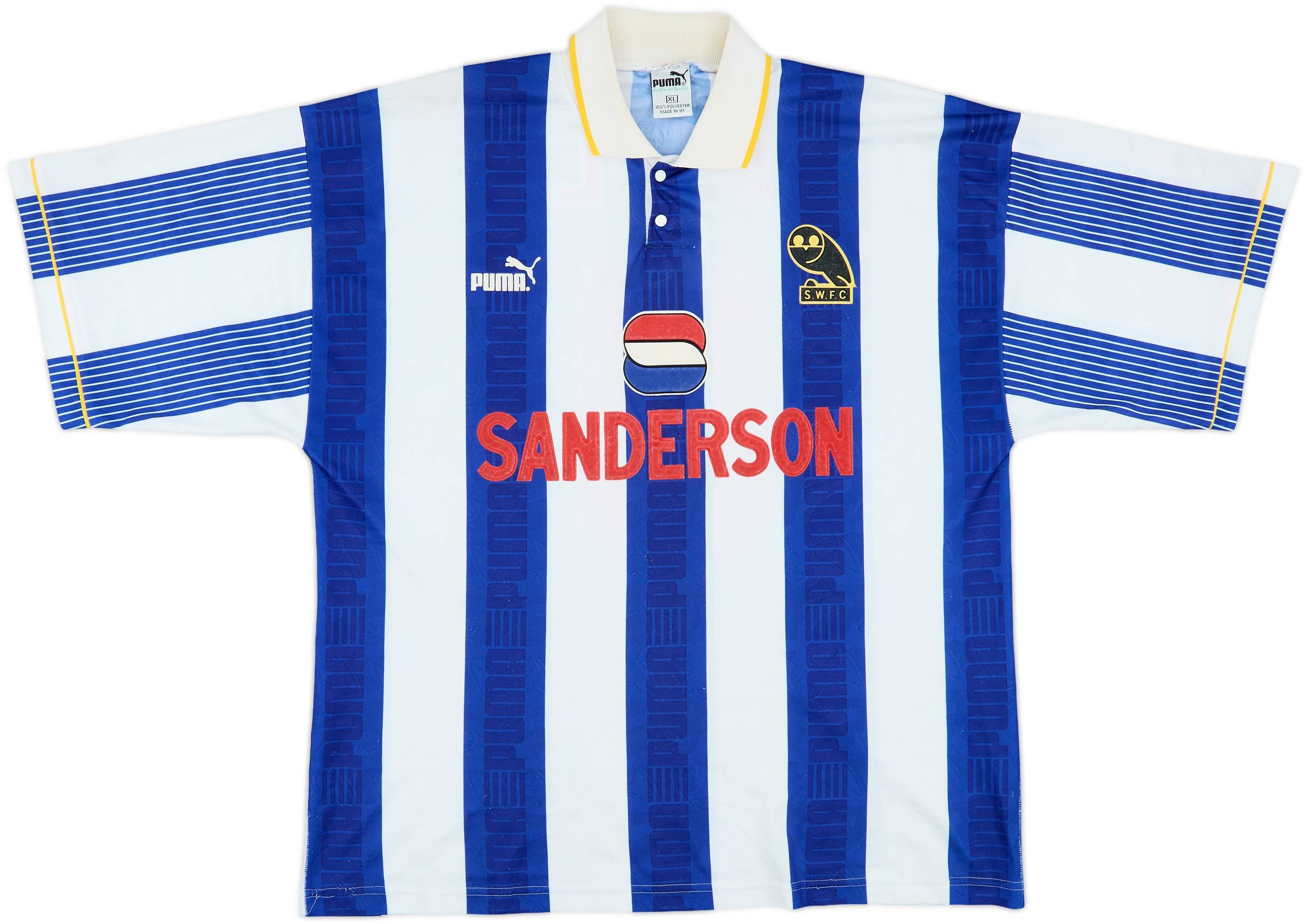 ウェア 93~95 sheffield wednesday PUMA away wear Puma 1993-95 Sheffield Wednesday Match Issue Away Shirt - Football