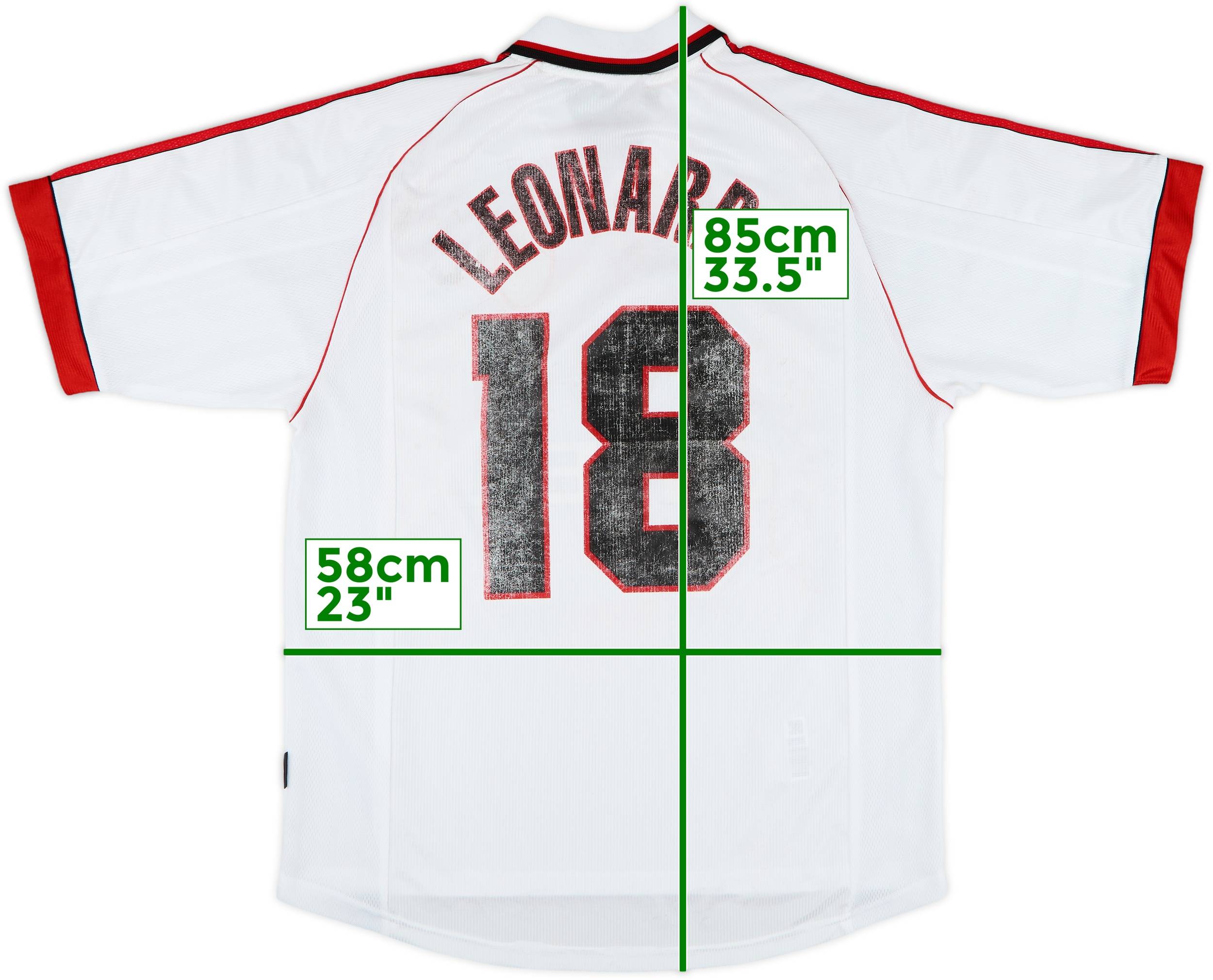 レア　AC Milan 半袖シャツ 1998-99 AC Milan Away Shirt Leonardo #18 - 5/10 - (XL)