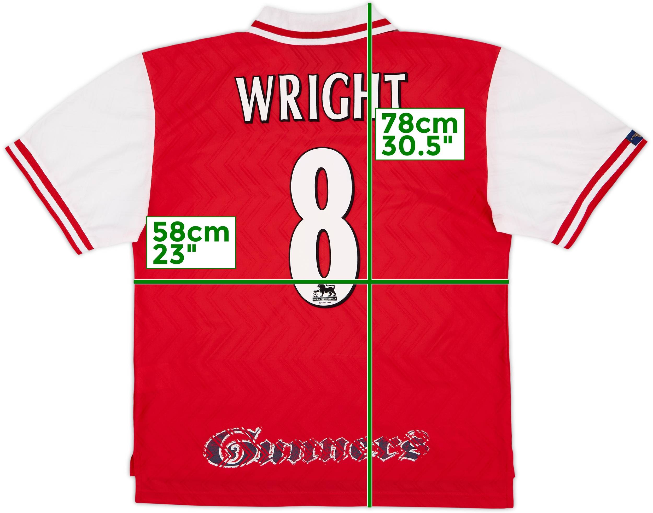 【正規96-98 NIKE Arsenal  L/S 歴代選手サイン入】 正規96-98 NIKE Arsenal home L/S 歴代選手サイン入】