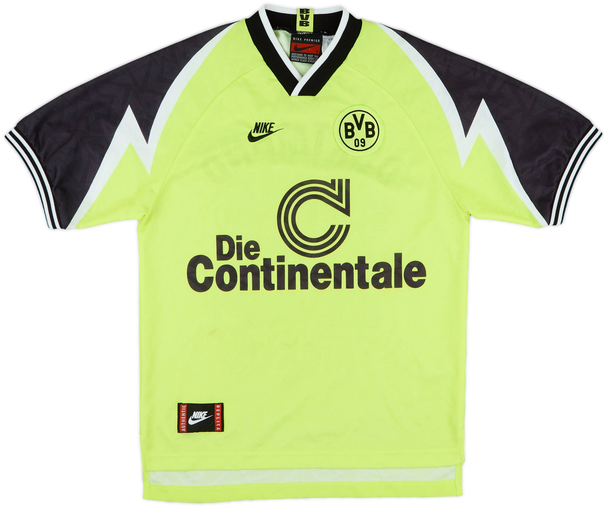 激レア！　Nike Borussia Dortmund Home 95 #4 1995-96 Borussia Dortmund Home Shirt Ricken #18 - 8/10 - (S)