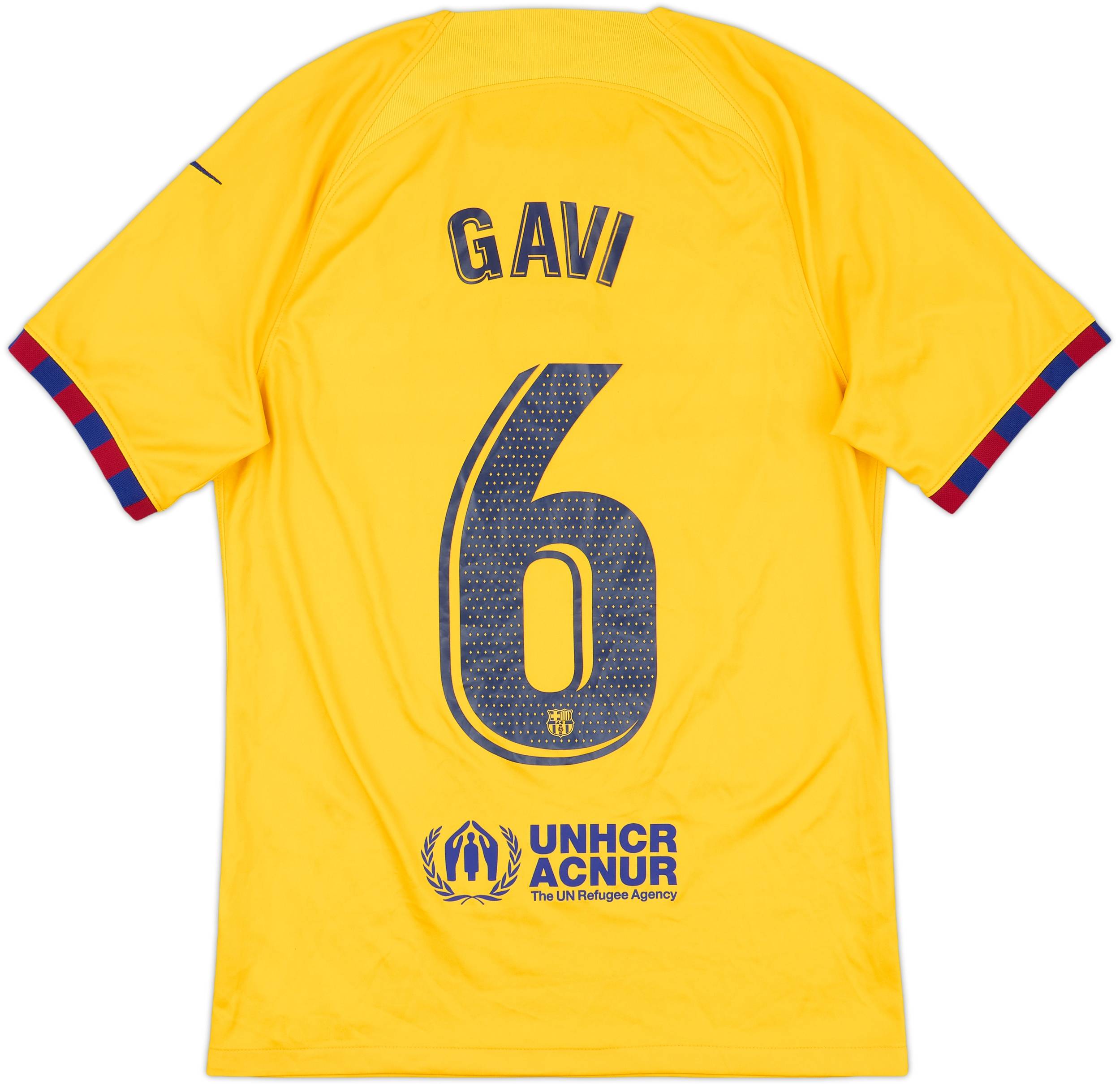 FCバルセロナ GAVI 6番 イエローシャツ FCバルセロナ サッカーユニフォーム メンズ SIZE XL イエロー