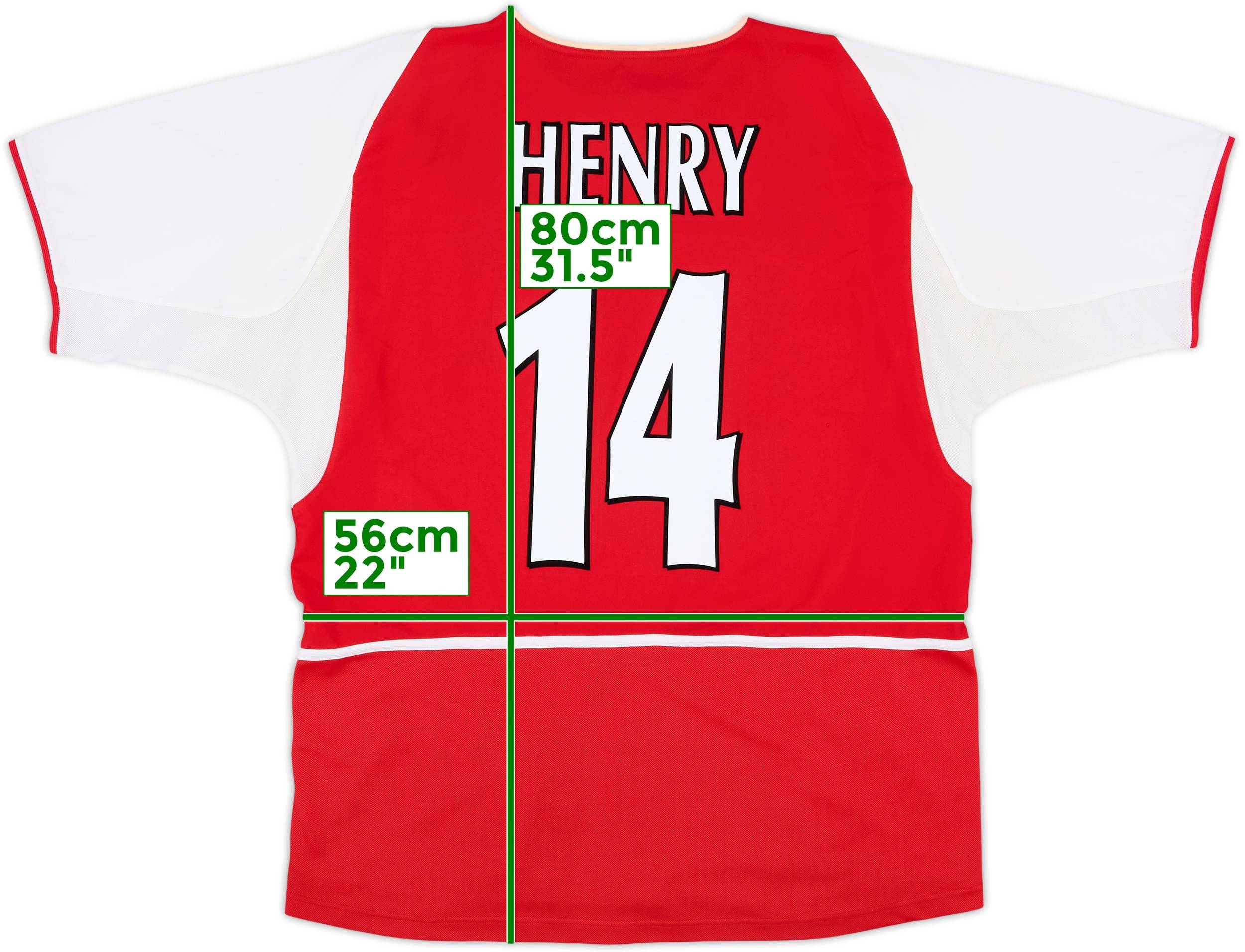 03/04 アーセナル ホーム　No.14 HENRY 2002-04 Arsenal Home Shirt Henry #14 - 6/10 - (L)