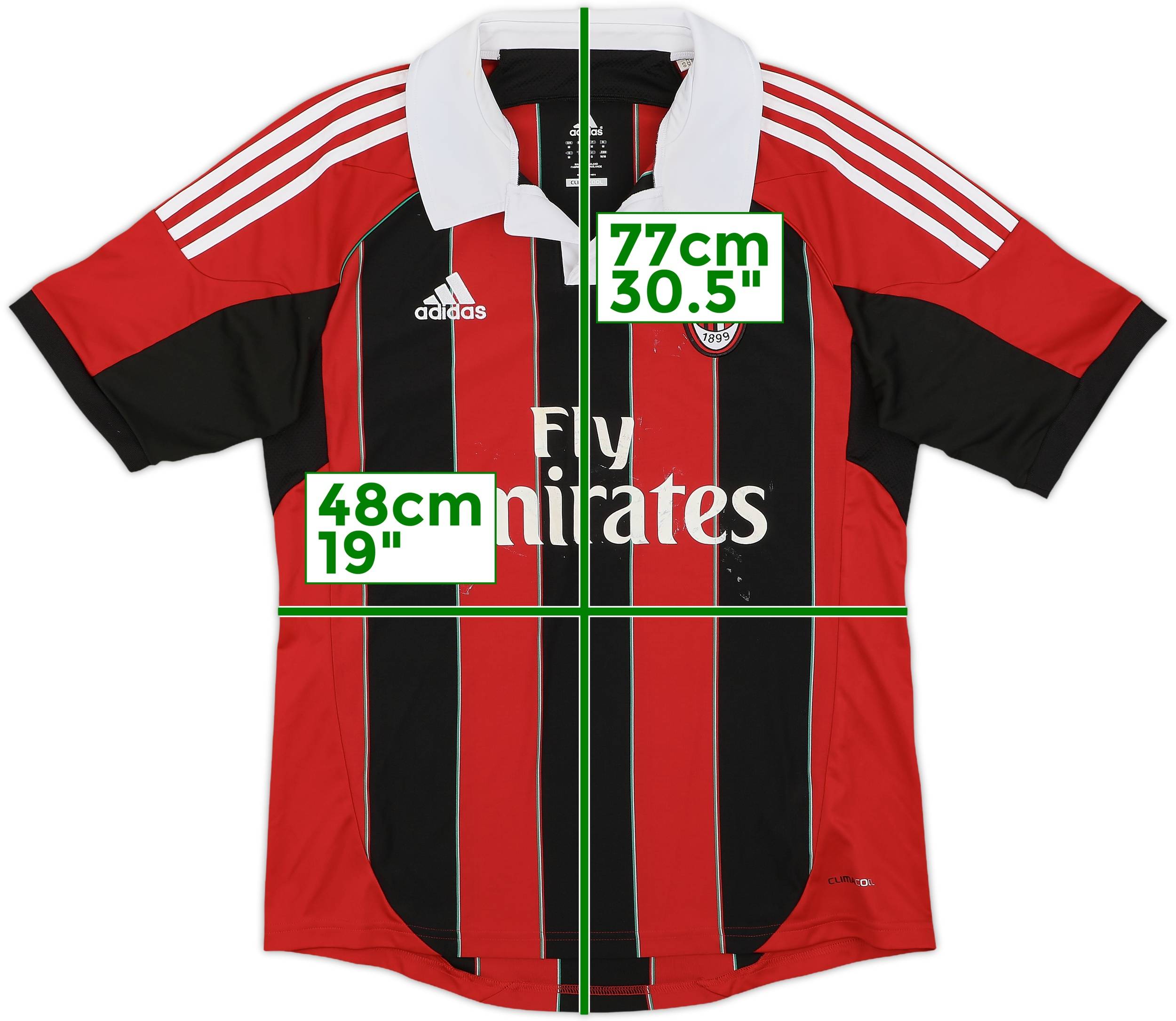 レア　AC Milan 半袖シャツ 2012-13 AC Milan Home Shirt - 5/10 - (M)